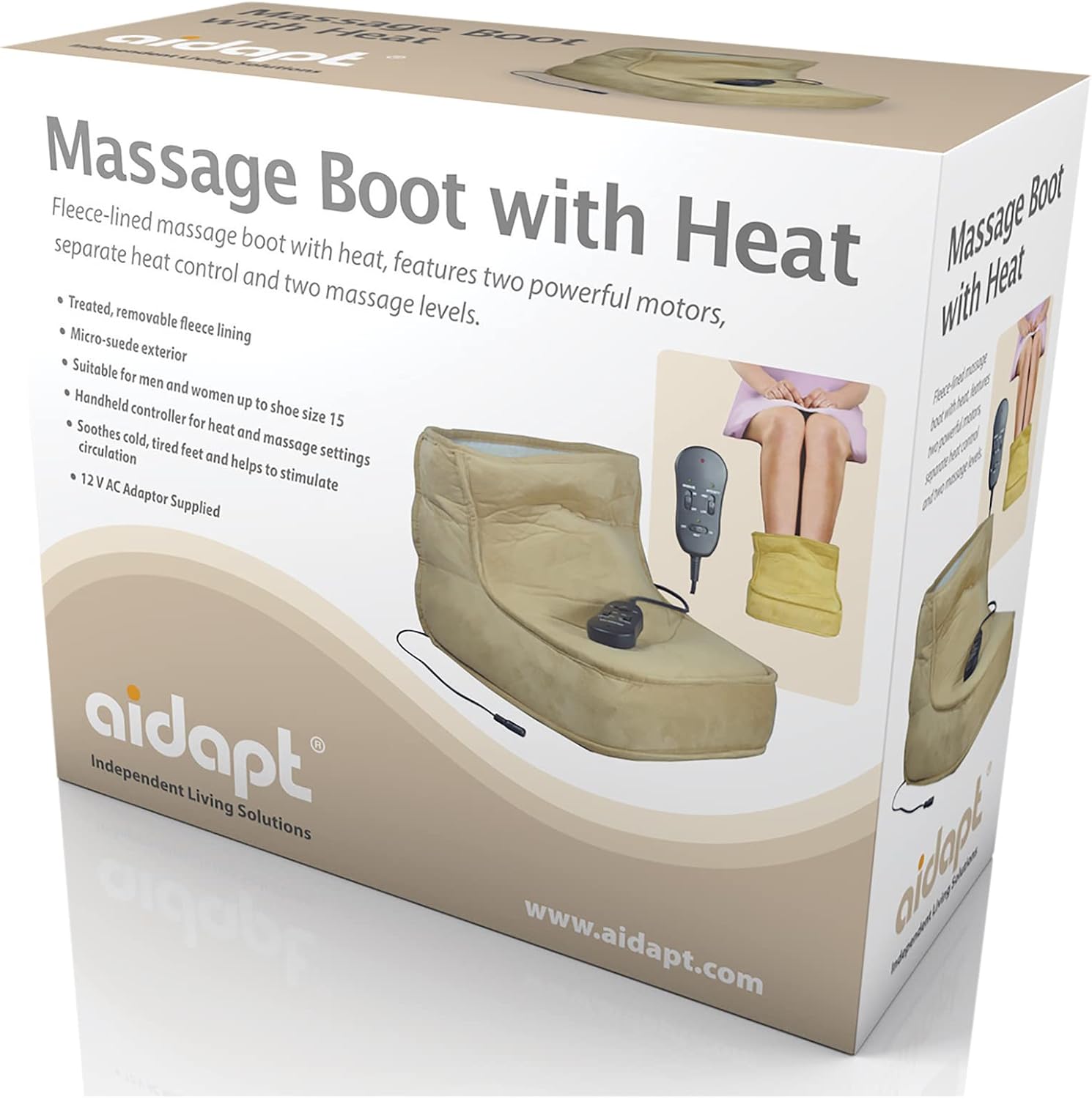 Aidapt Electric Dual Speed Soft Massaging Foot Boot with Heat