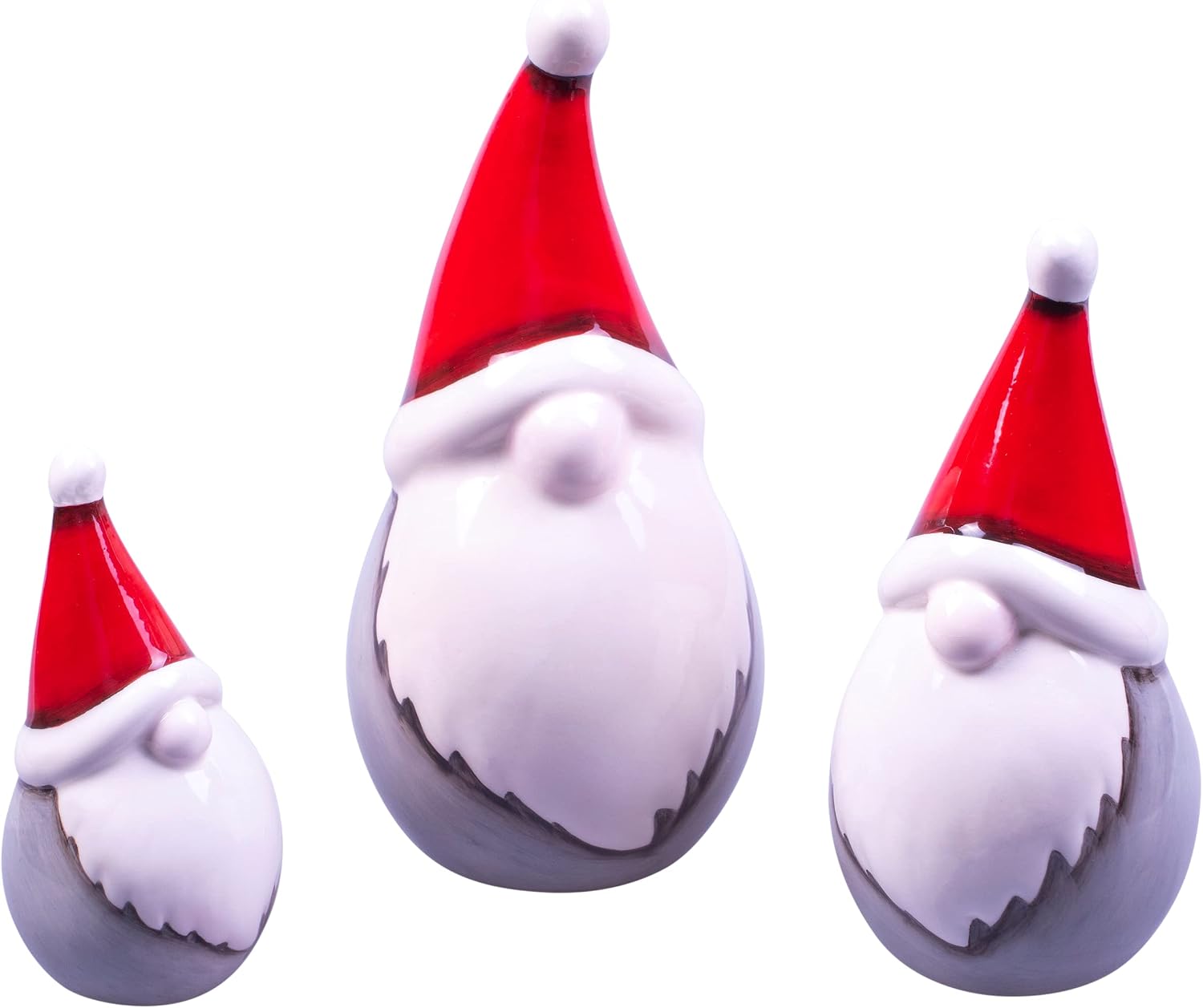 St Helens Home and Garden Ceramic Christmas Gonk Santa Family Set of 3 - GH9004