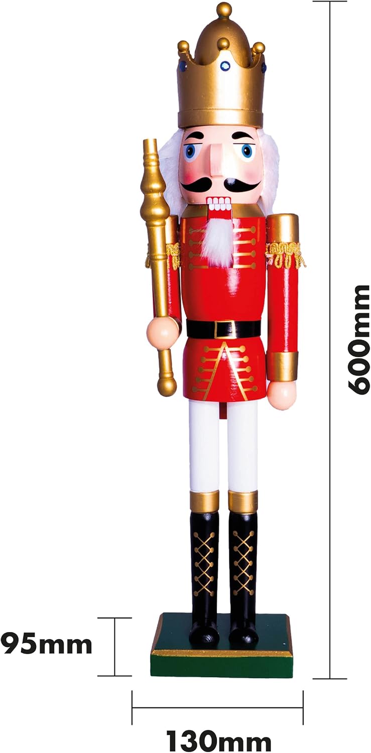St Helens Home & Garden Nutcracker With Sceptre Christmas Decoration 60cm - GH982C