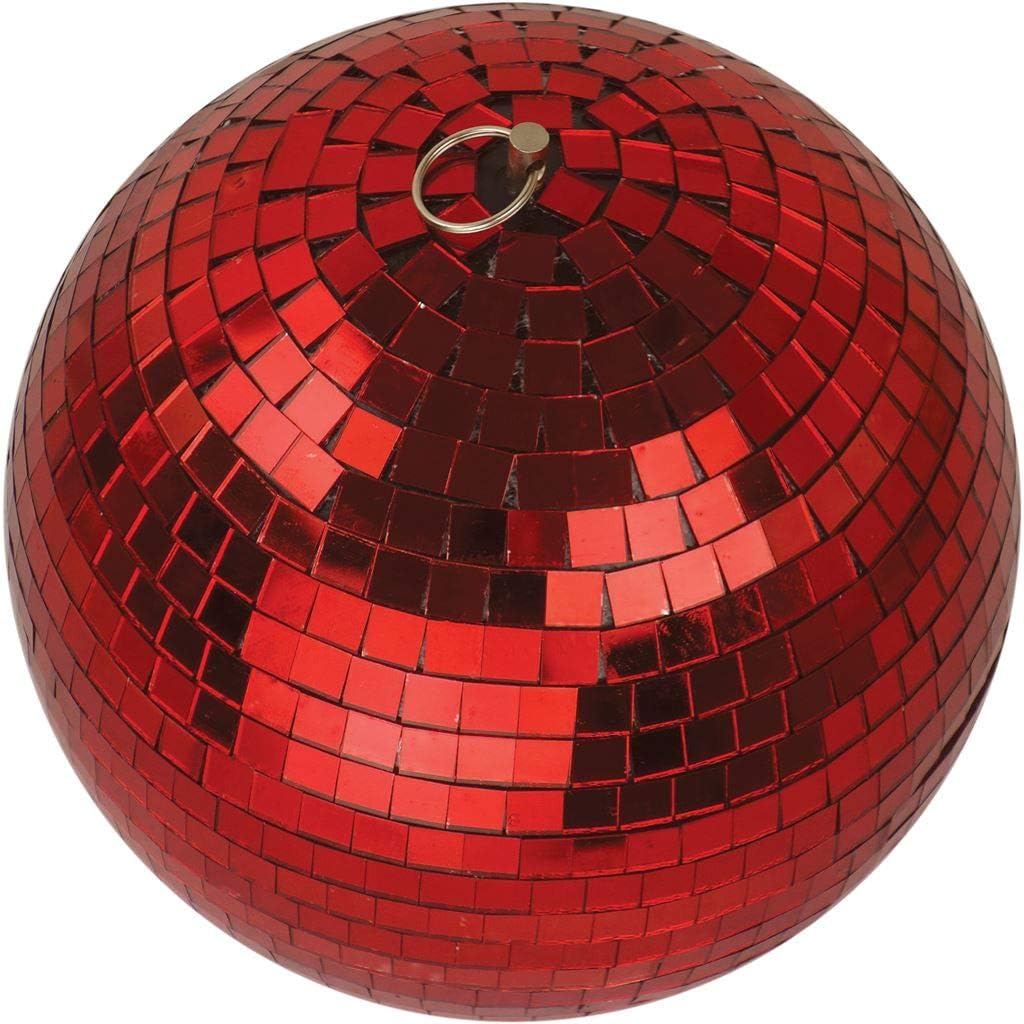Red Mirror Ball 8 Inch Disco Party Decoration - G007KD
