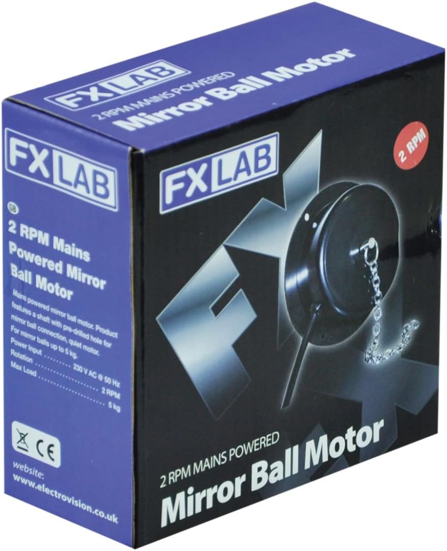 FXLAB 2 RPM Mains Powered Mirror Ball Motor with Chain - G007NT