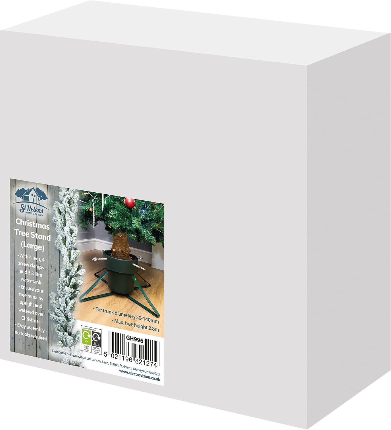 St Helens Home & Garden Christmas Tree Stand with Water Tank - GH996