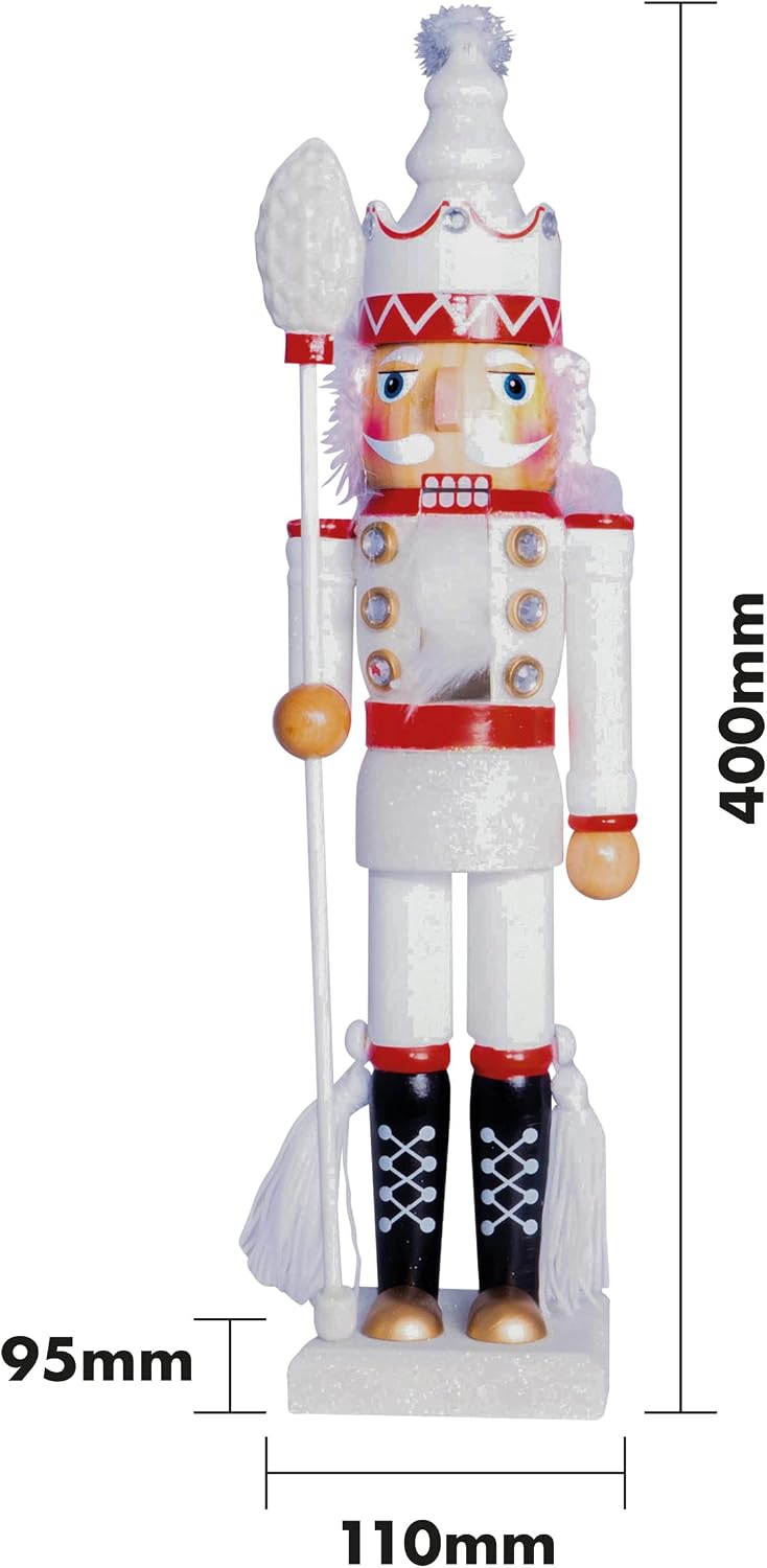 St Helens Home & Garden Nutcracker with Staff Christmas Decoration 40cm - GH981C