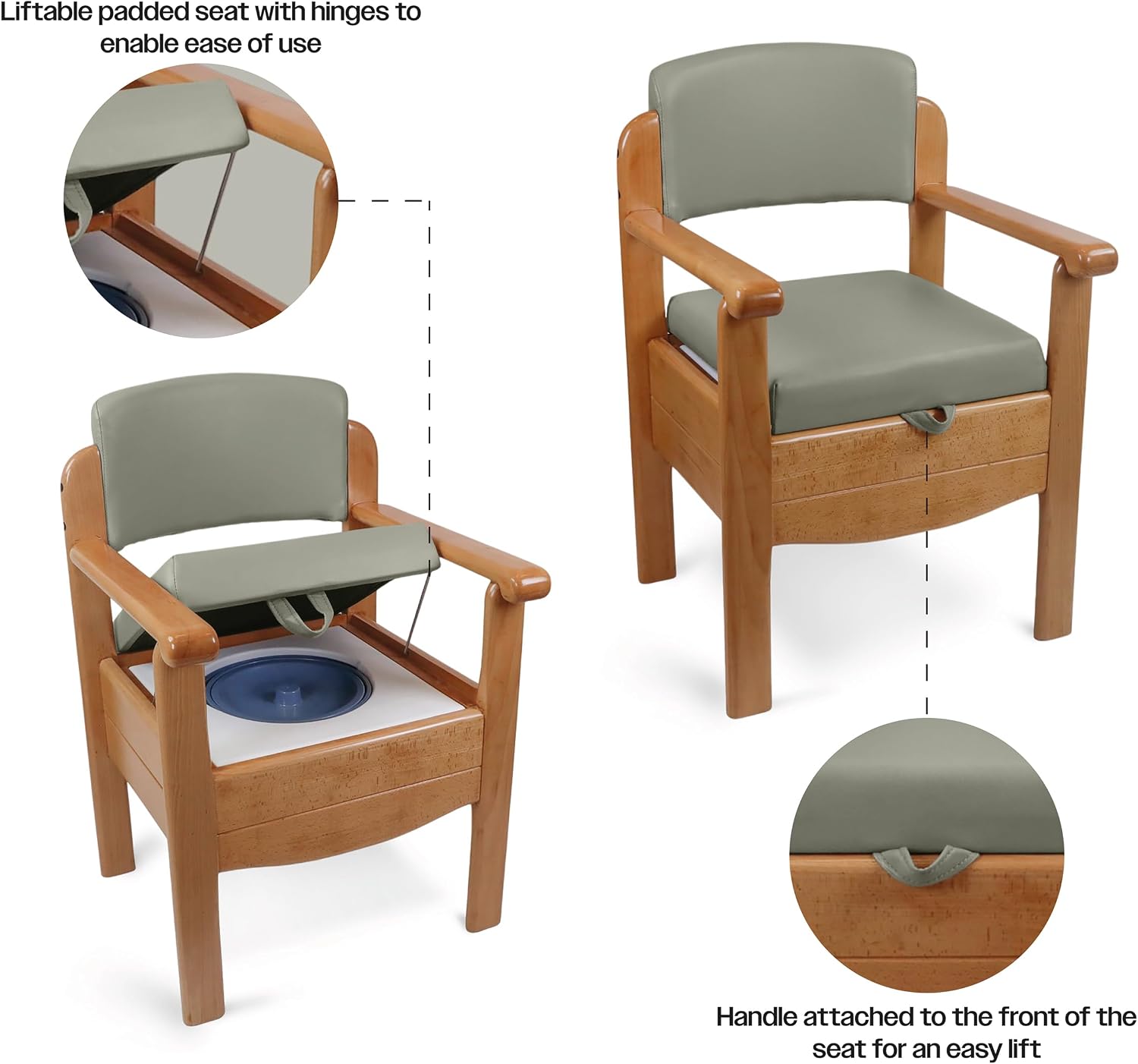 Luxury Wooden Commode Grey - VR253A