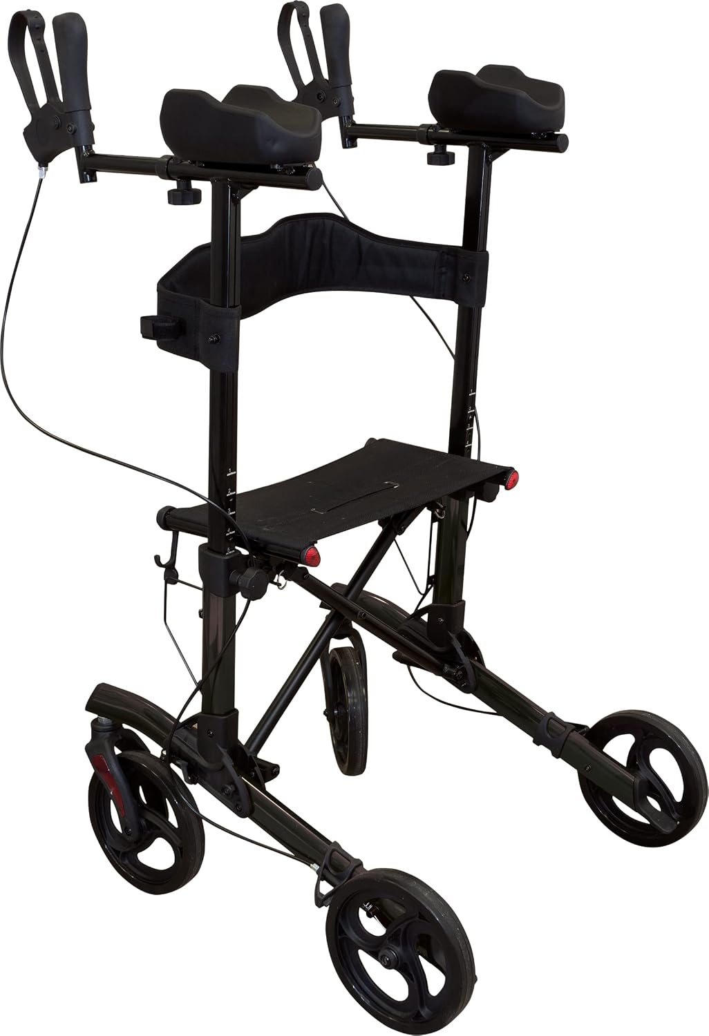 Aidapt Black Forearm Folding Lightweight 4 Wheeled Rollator With Seat - VP187F