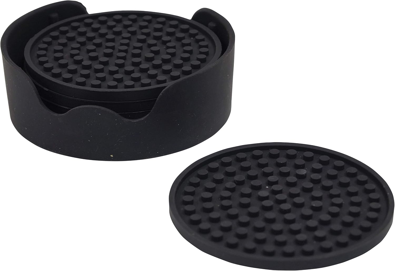 Aidapt Black Non-Slip Heatproof Coasters 12 x 12cm Set of 4 - VM990BLK