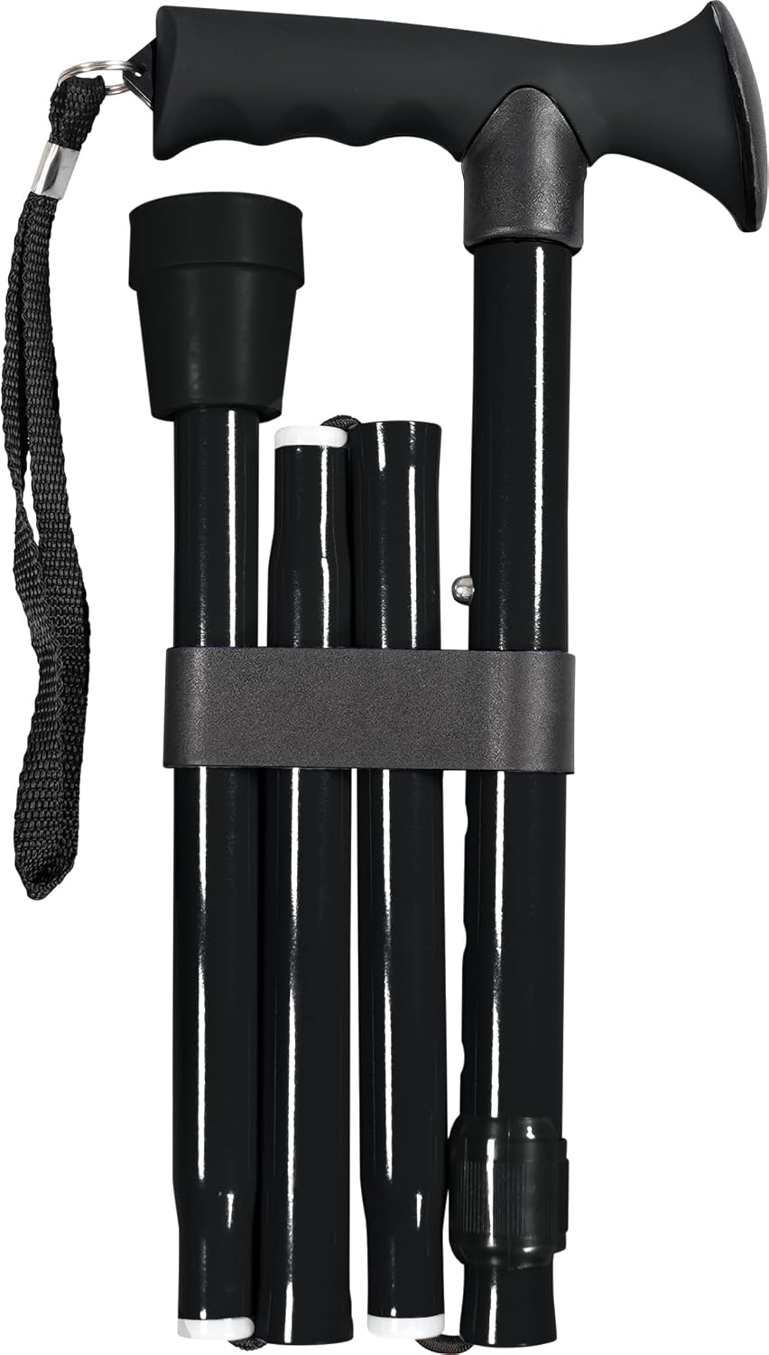 Folding Adjustable Walking Stick With Ergonomic Handle - VP155EA