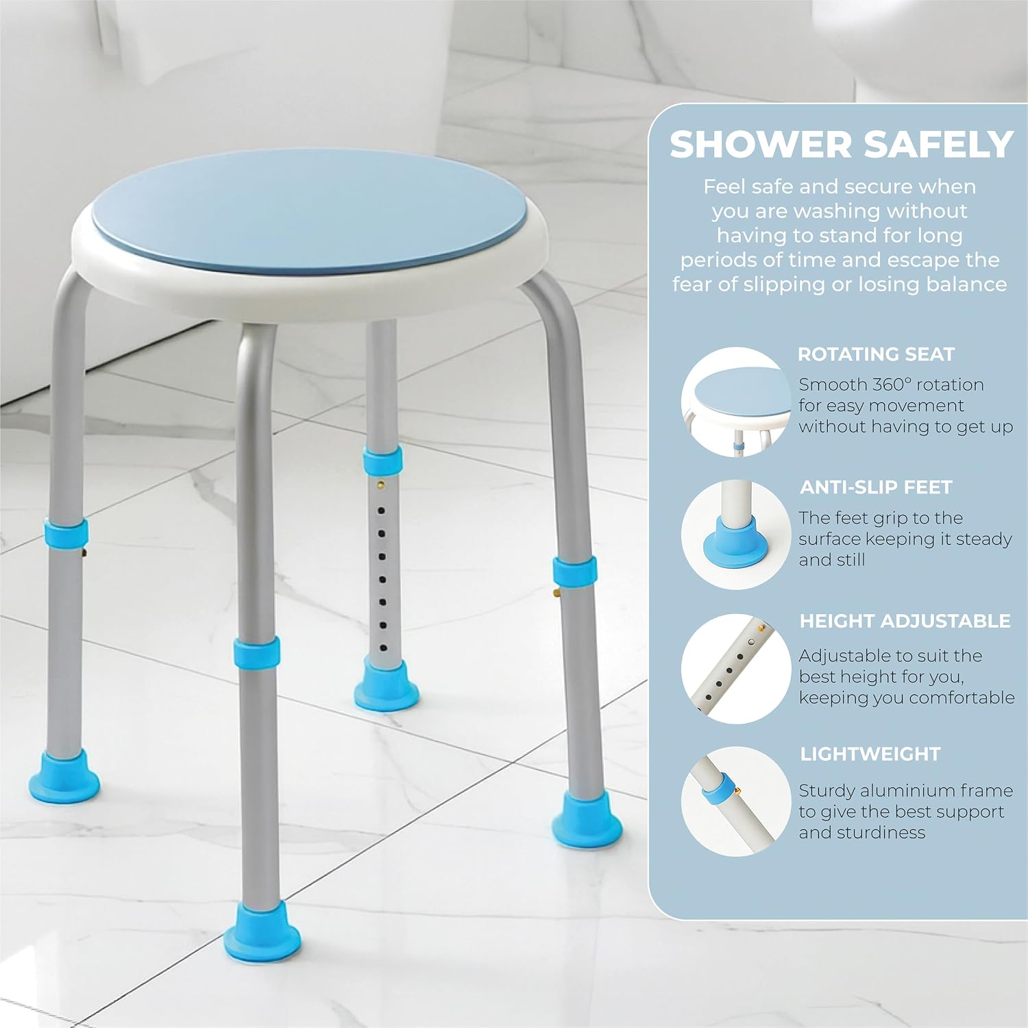 Bath Stool with Rotating Seat - VB511R