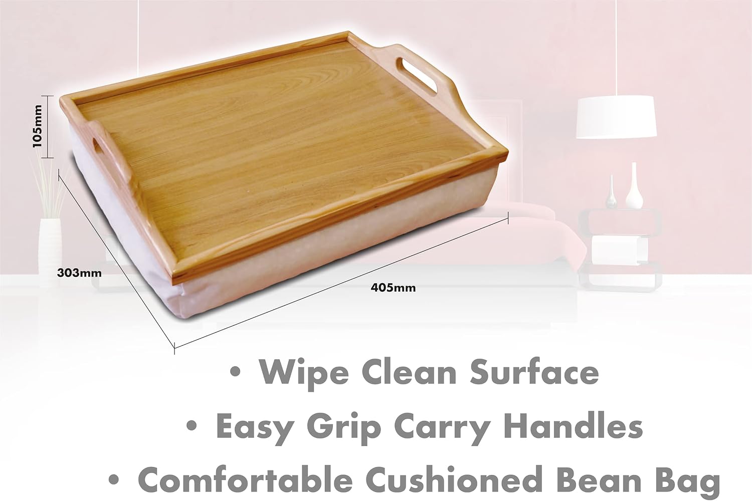 Wooden Lap Tray with Cushion