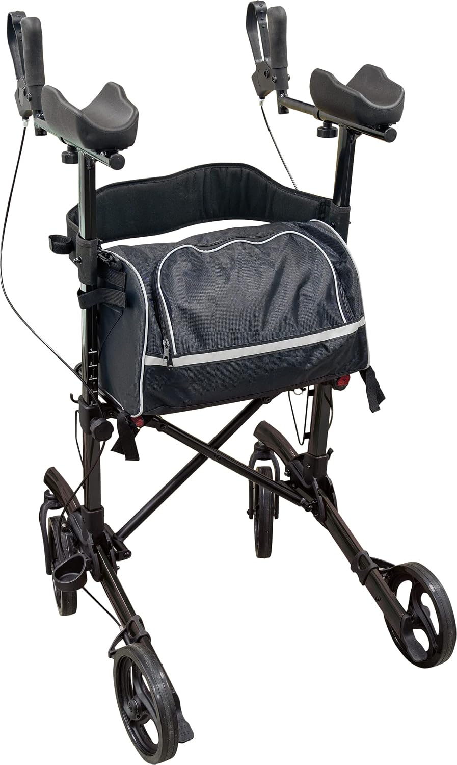 Aidapt Black Forearm Folding Lightweight 4 Wheeled Rollator With Seat - VP187F