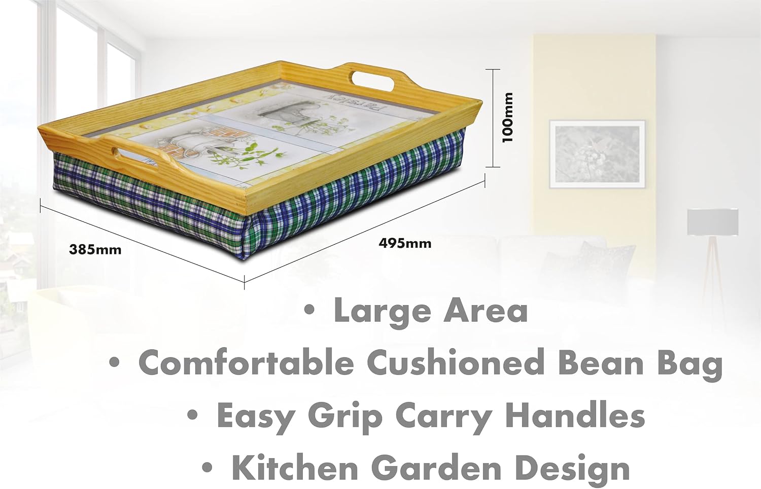 Wooden Lap Tray with Cushion