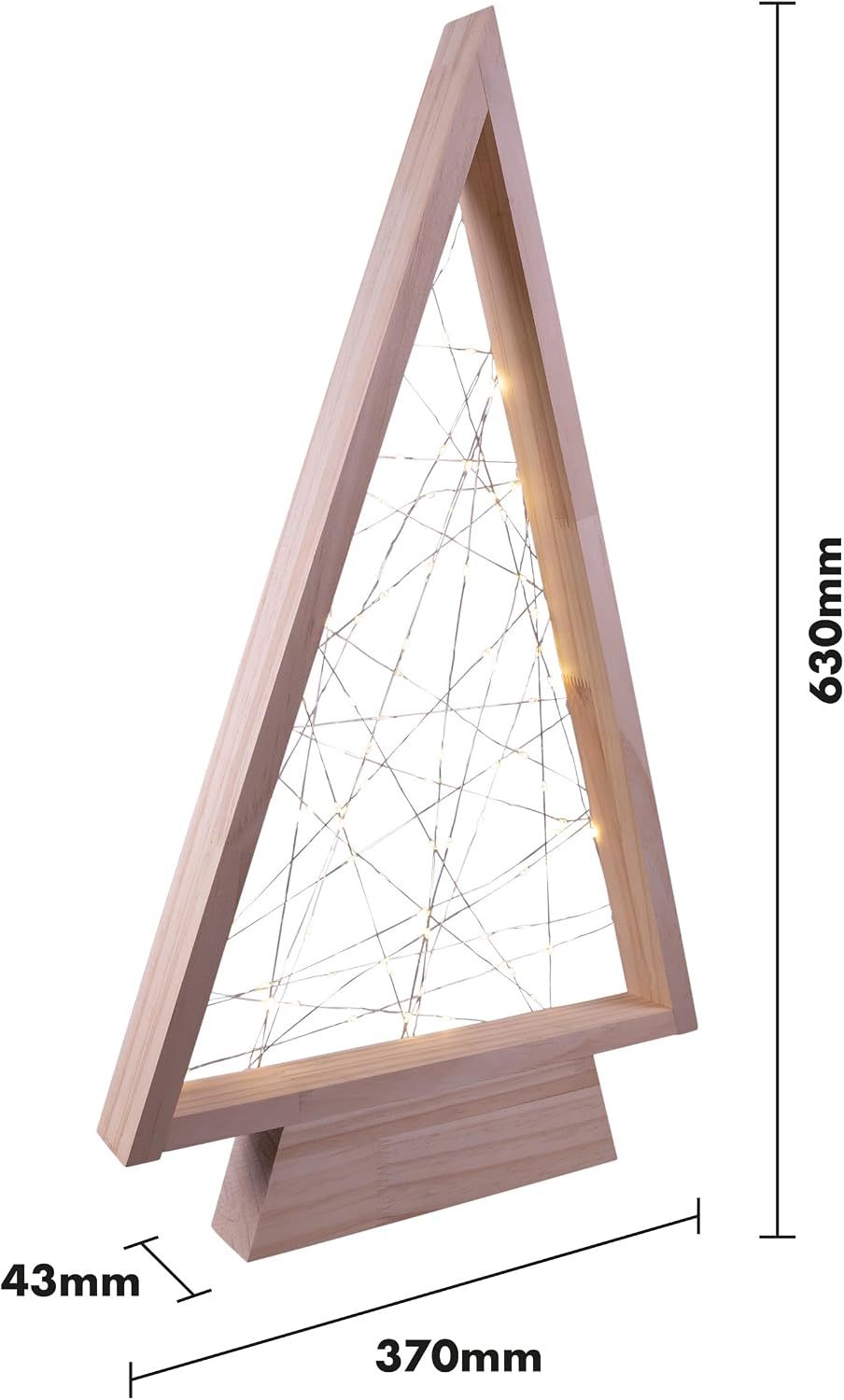 Wooden Self Assembly Christmas Tree with 60 LED Lights - GH9039