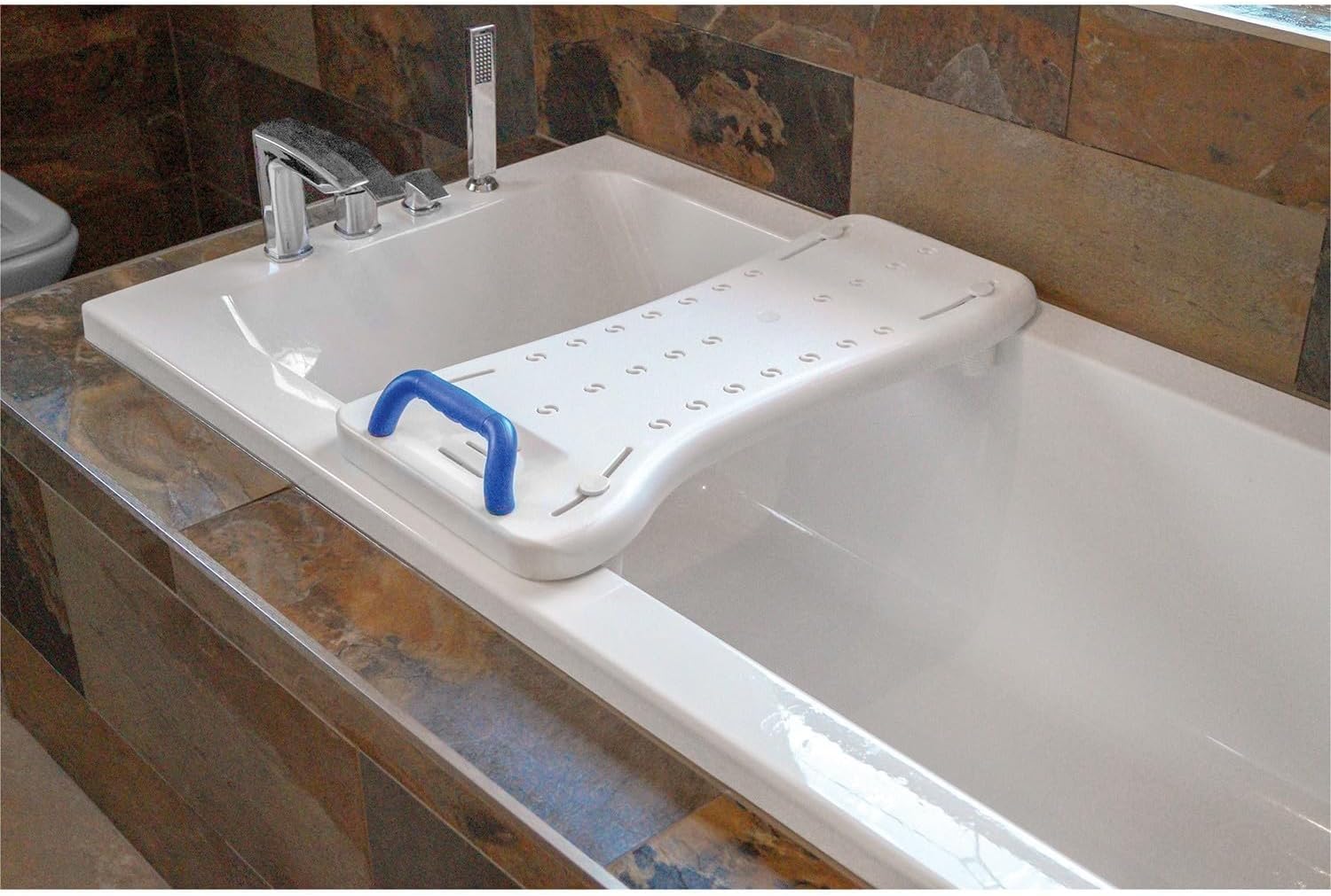 Aidapt White Adjustable Bath Transfer Board With Handle 463-680mm - VR110