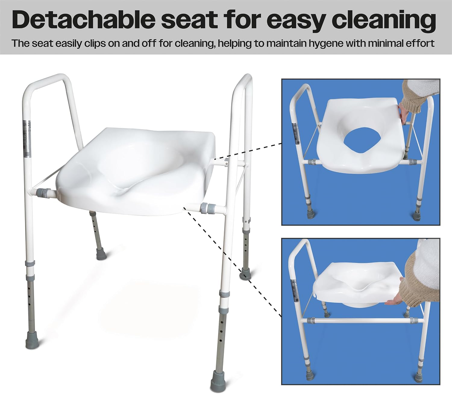Aidapt Raised Toilet Seat & Frame Height and Width Adjustable - VR220X