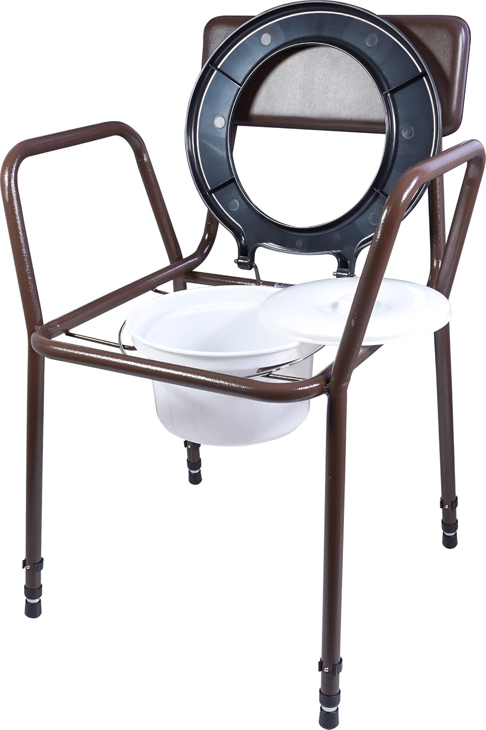 Aidapt Height Adjustable Stacking Commode Chair With Padded Back & Over Seat - VR161X