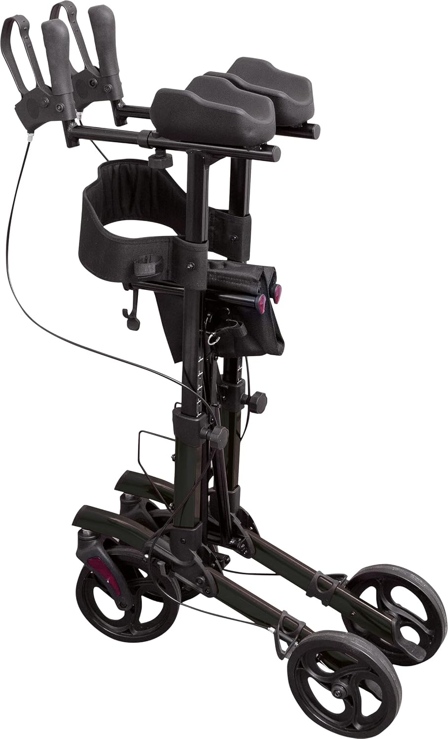 Aidapt Black Forearm Folding Lightweight 4 Wheeled Rollator With Seat - VP187F