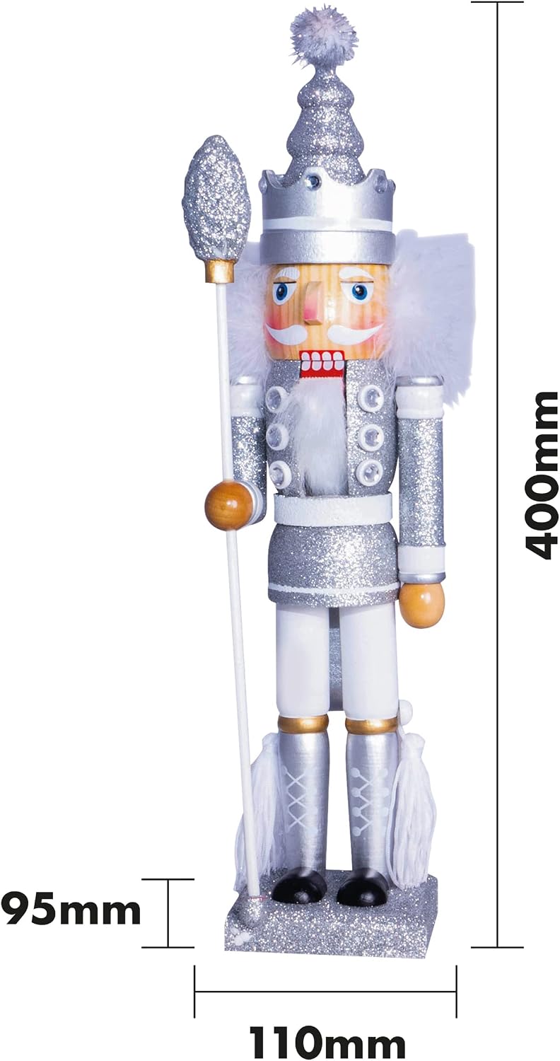St Helens Home & Garden Nutcracker with Staff Christmas Decoration 40cm - GH981A