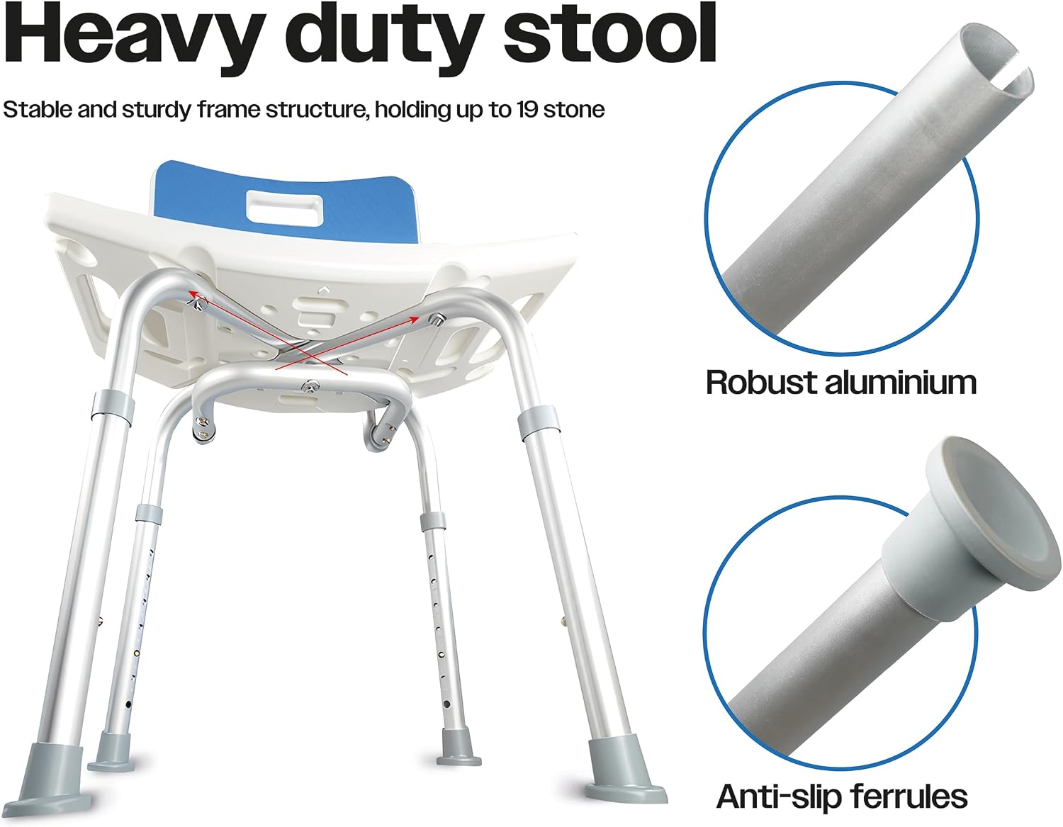 Shower Stool With Back and Padding - VB540W
