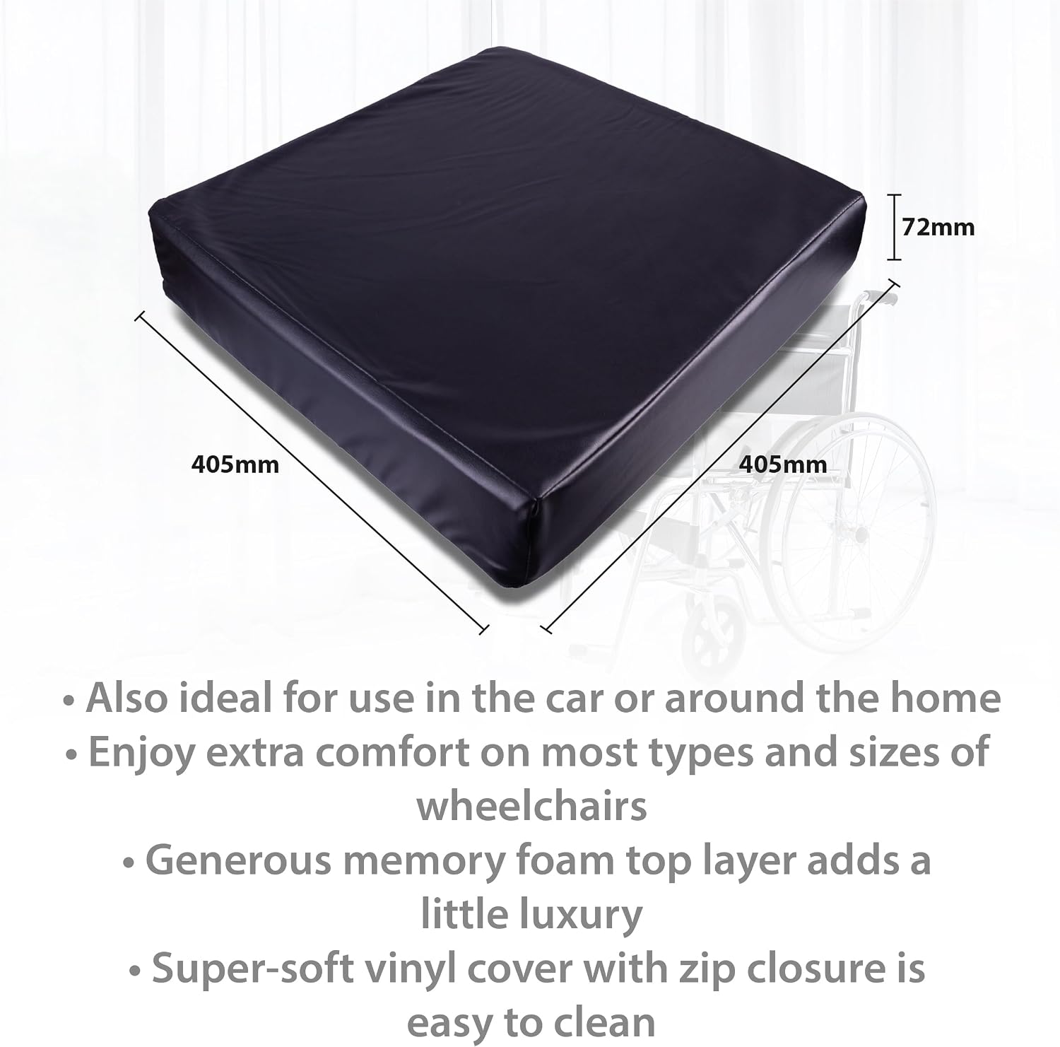 Memory Foam Vinyl Seat Cushion - VA124SA