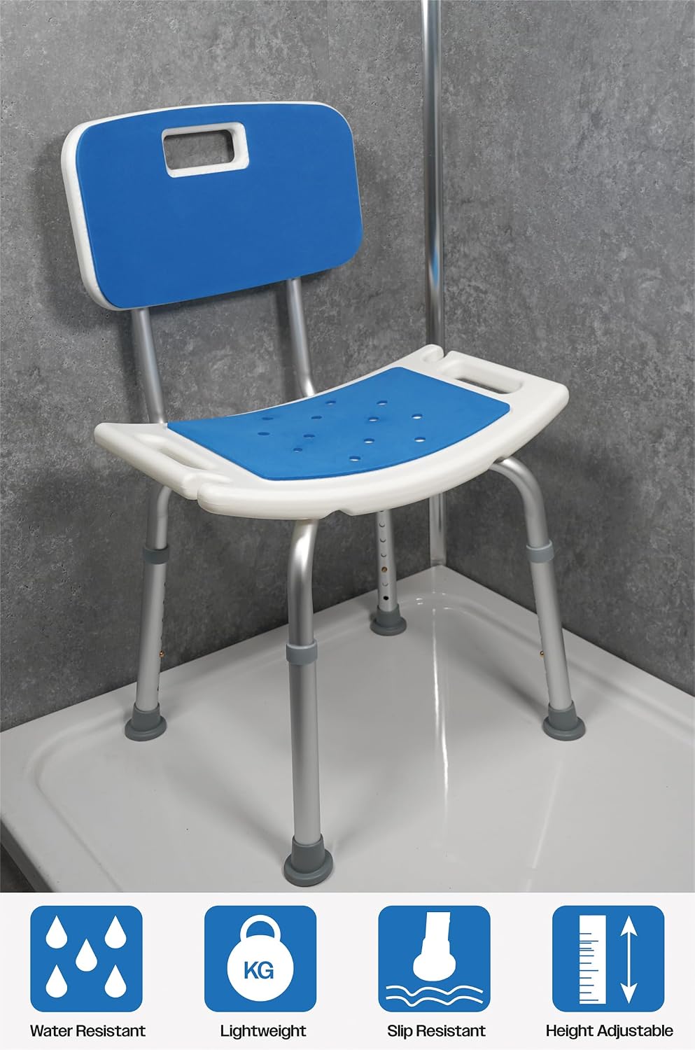 Shower Stool With Back and Padding - VB540W