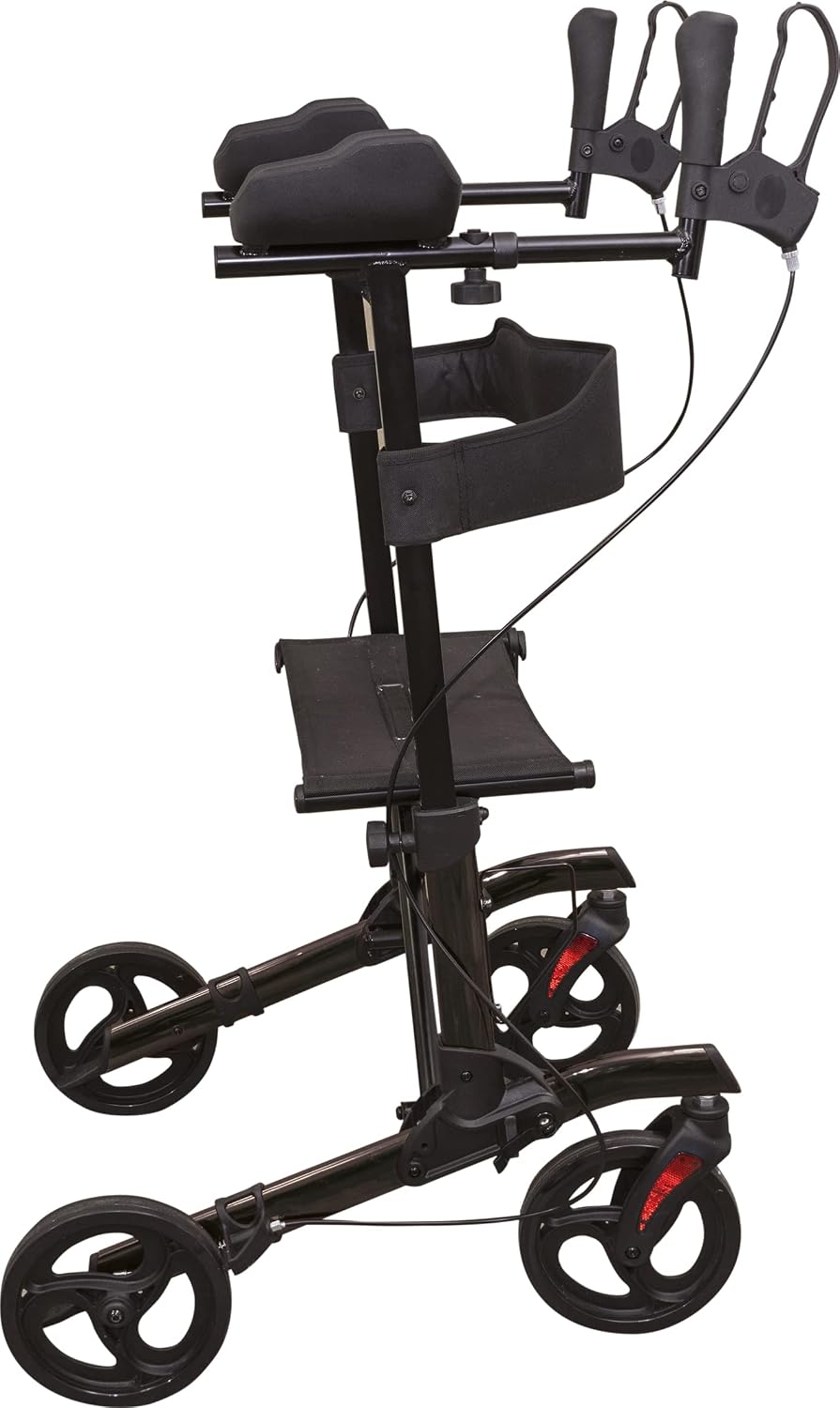 Aidapt Black Forearm Folding Lightweight 4 Wheeled Rollator With Seat - VP187F