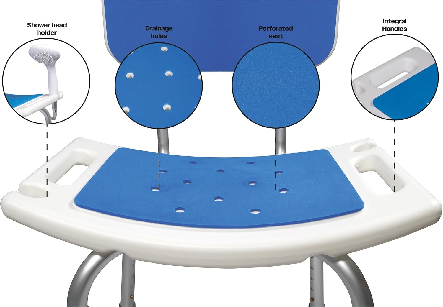 Shower Stool With Back and Padding - VB540W