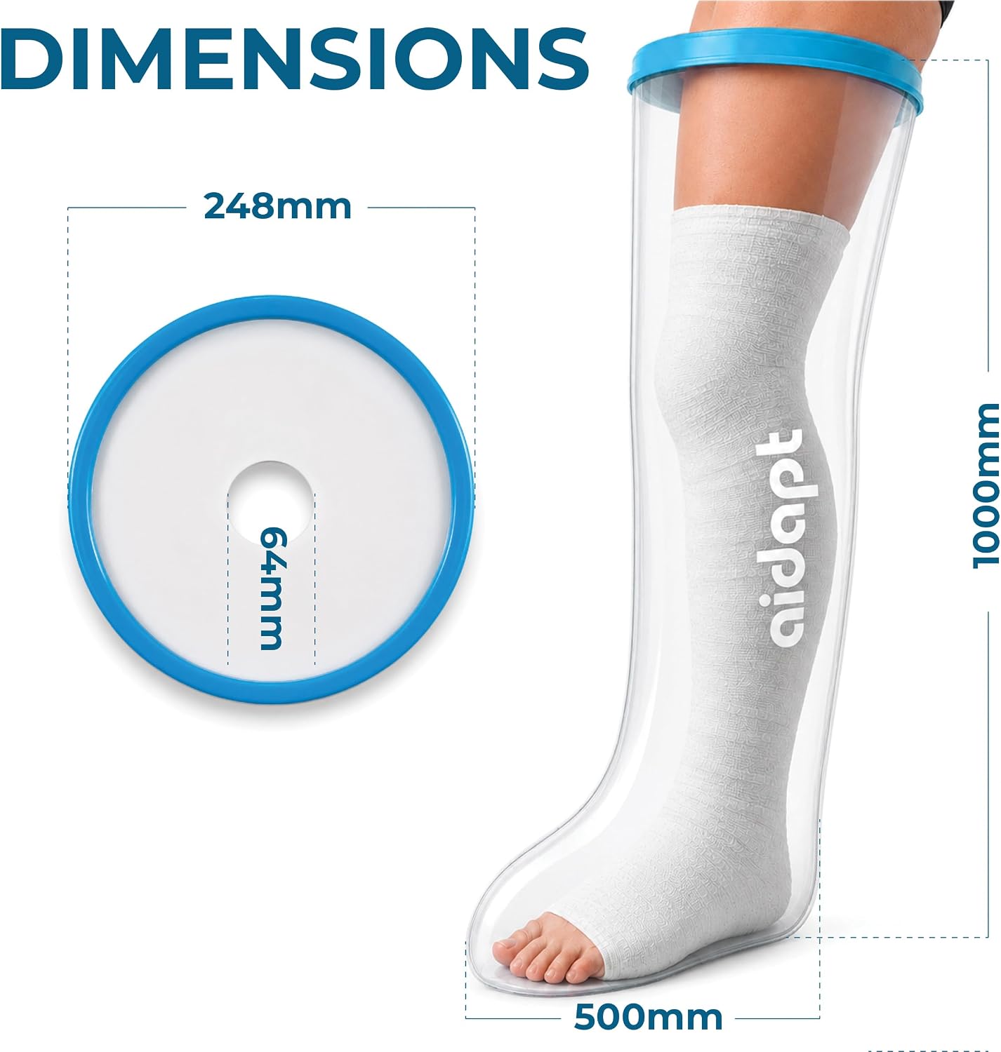 Waterproof Cast and Bandage Protector for use whilst Showering/Bathing