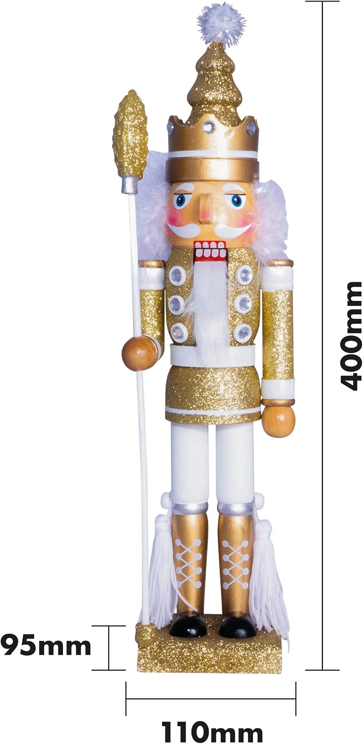 St Helens Home & Garden Nutcracker with Staff Christmas Decoration 40cm - GH981B
