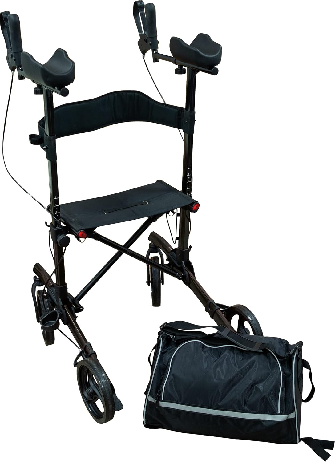 Aidapt Black Forearm Folding Lightweight 4 Wheeled Rollator With Seat - VP187F