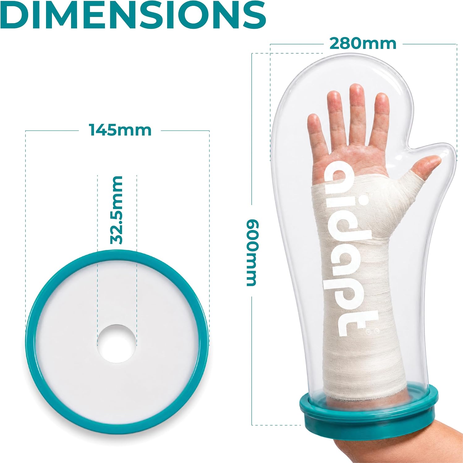 Aidapt Adult Waterproof Wide Short Arm Protector for Casts - VM200SW
