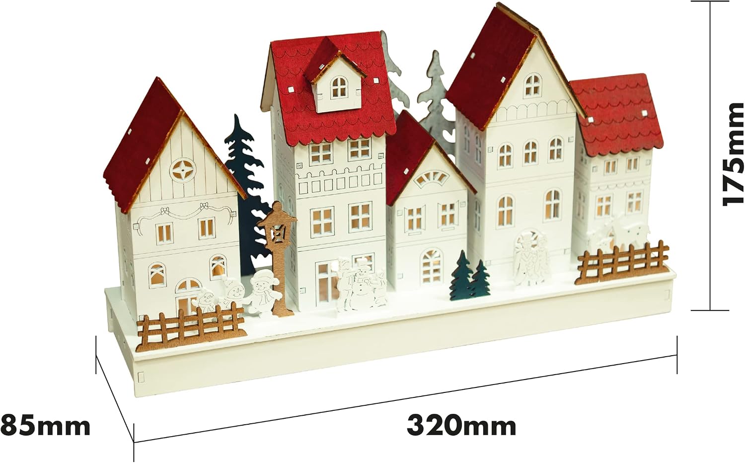 St Helens Home & Garden Battery Powered Wooden Light Up Festive Scene - GH962