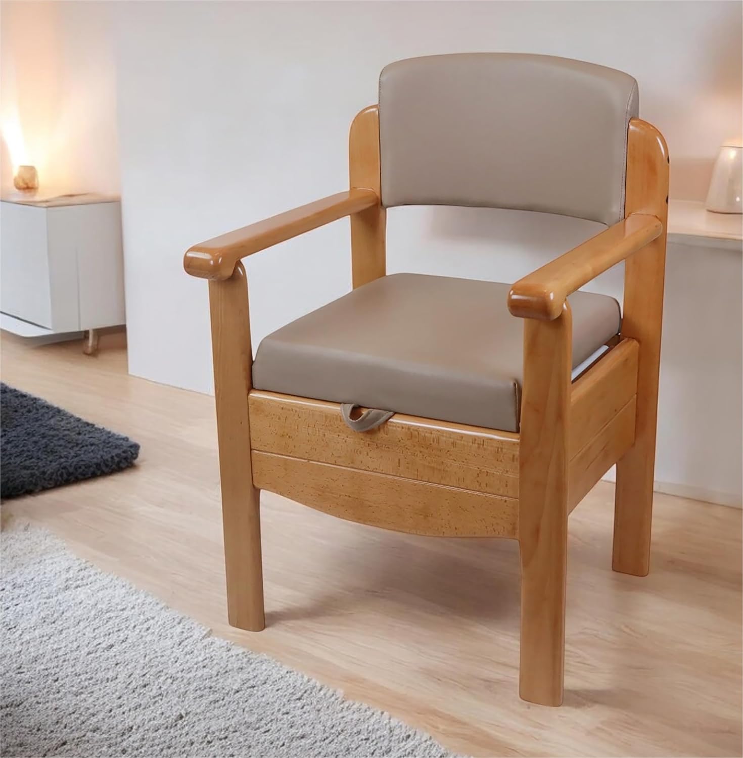Luxury Wooden Commode Latte - VR253