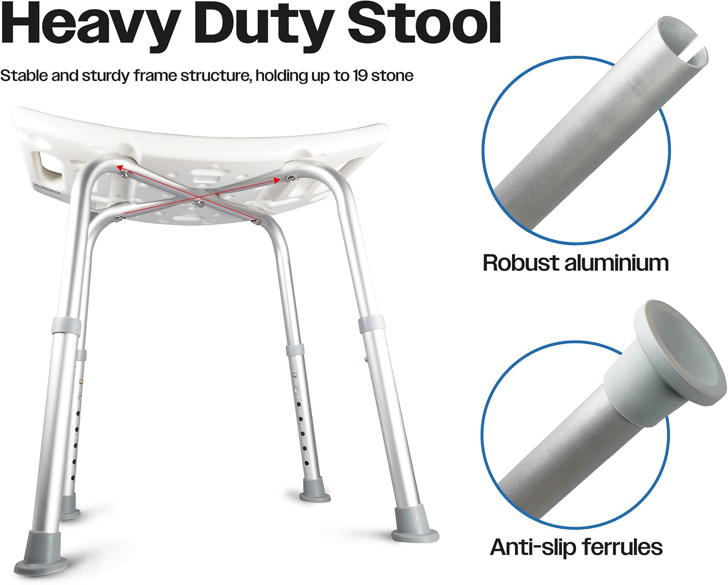 Shower Stool with Seat Padding - VB540BP
