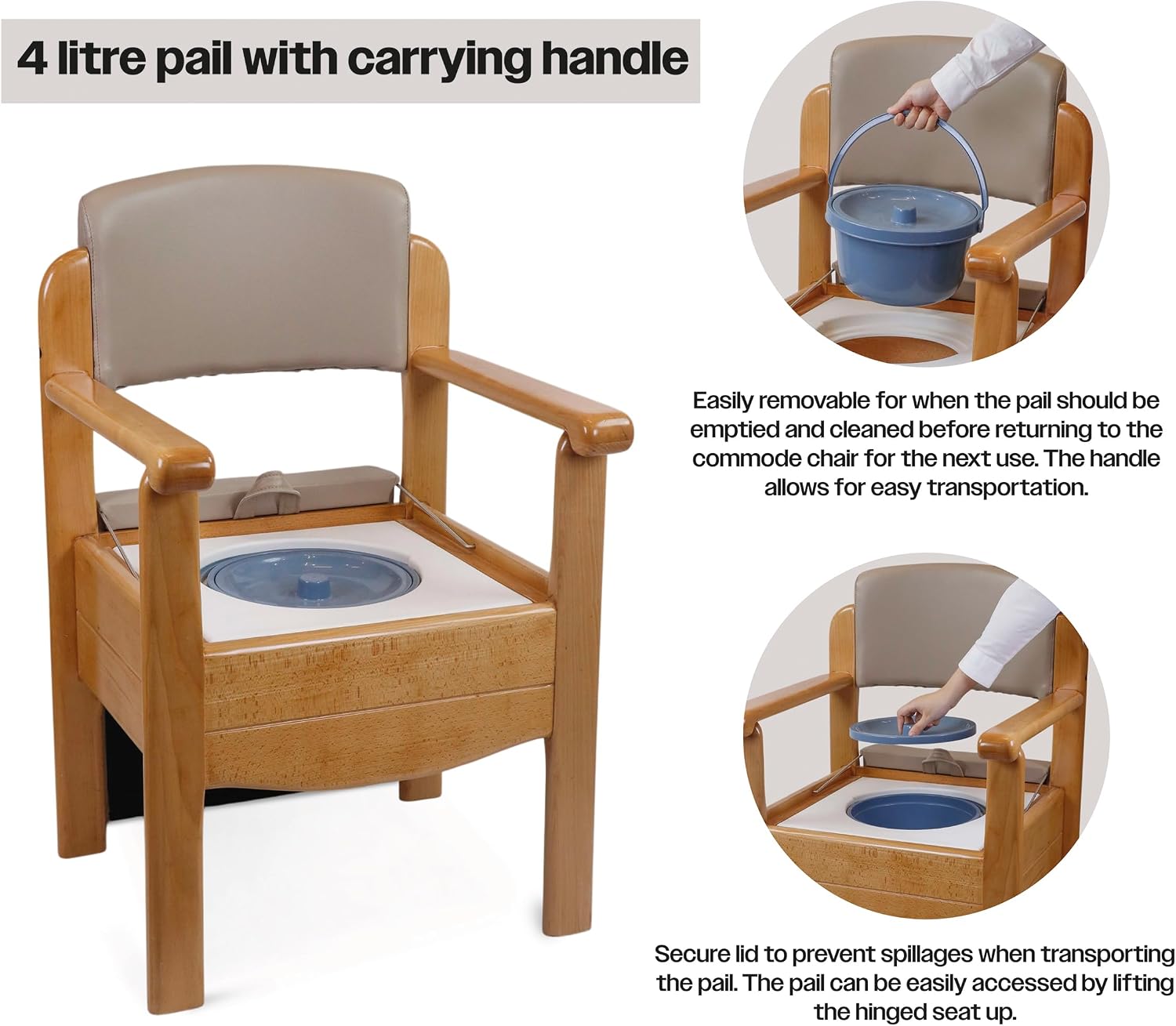 Luxury Wooden Commode Latte - VR253