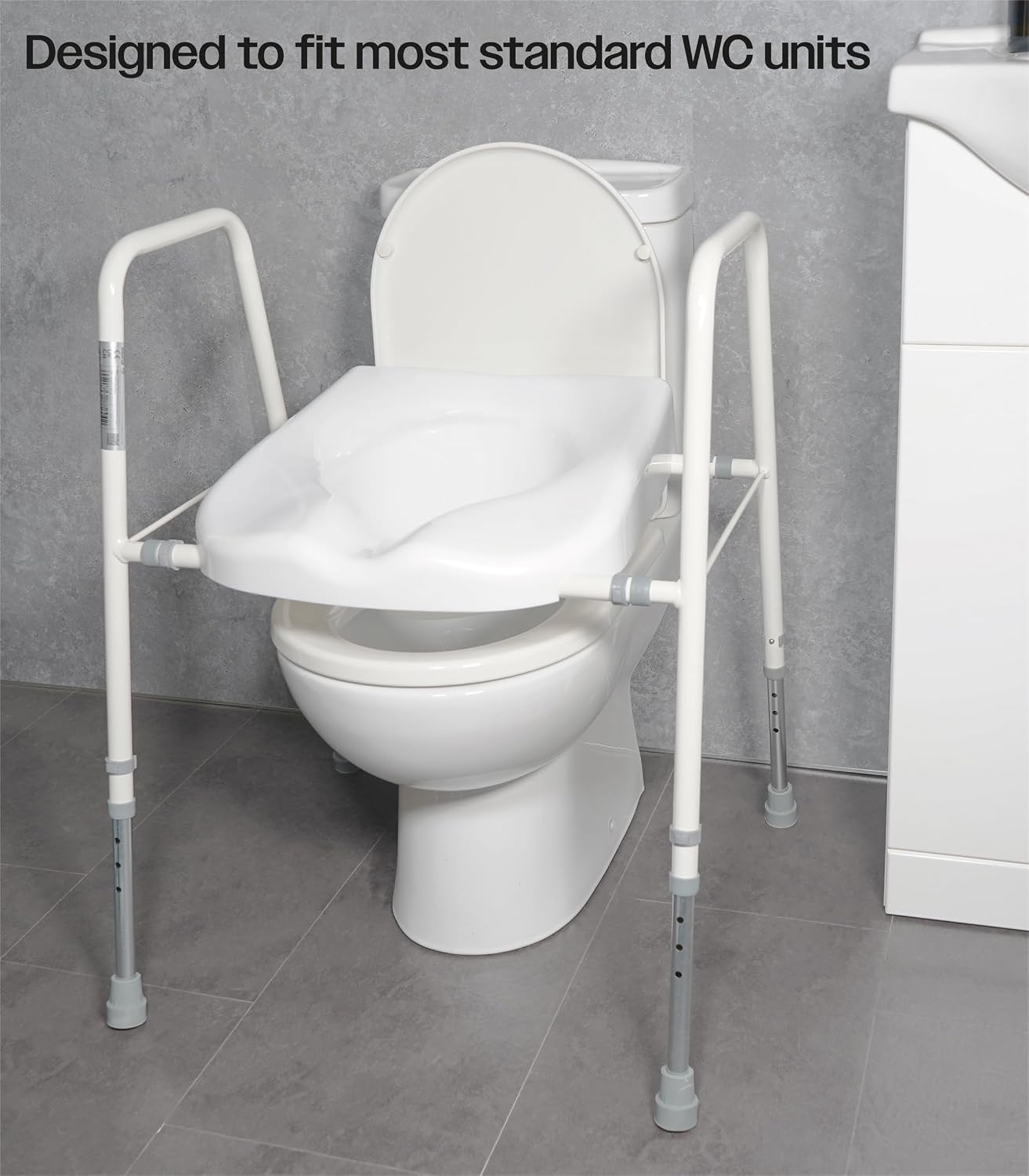 Aidapt Raised Toilet Seat & Frame Height and Width Adjustable - VR220X