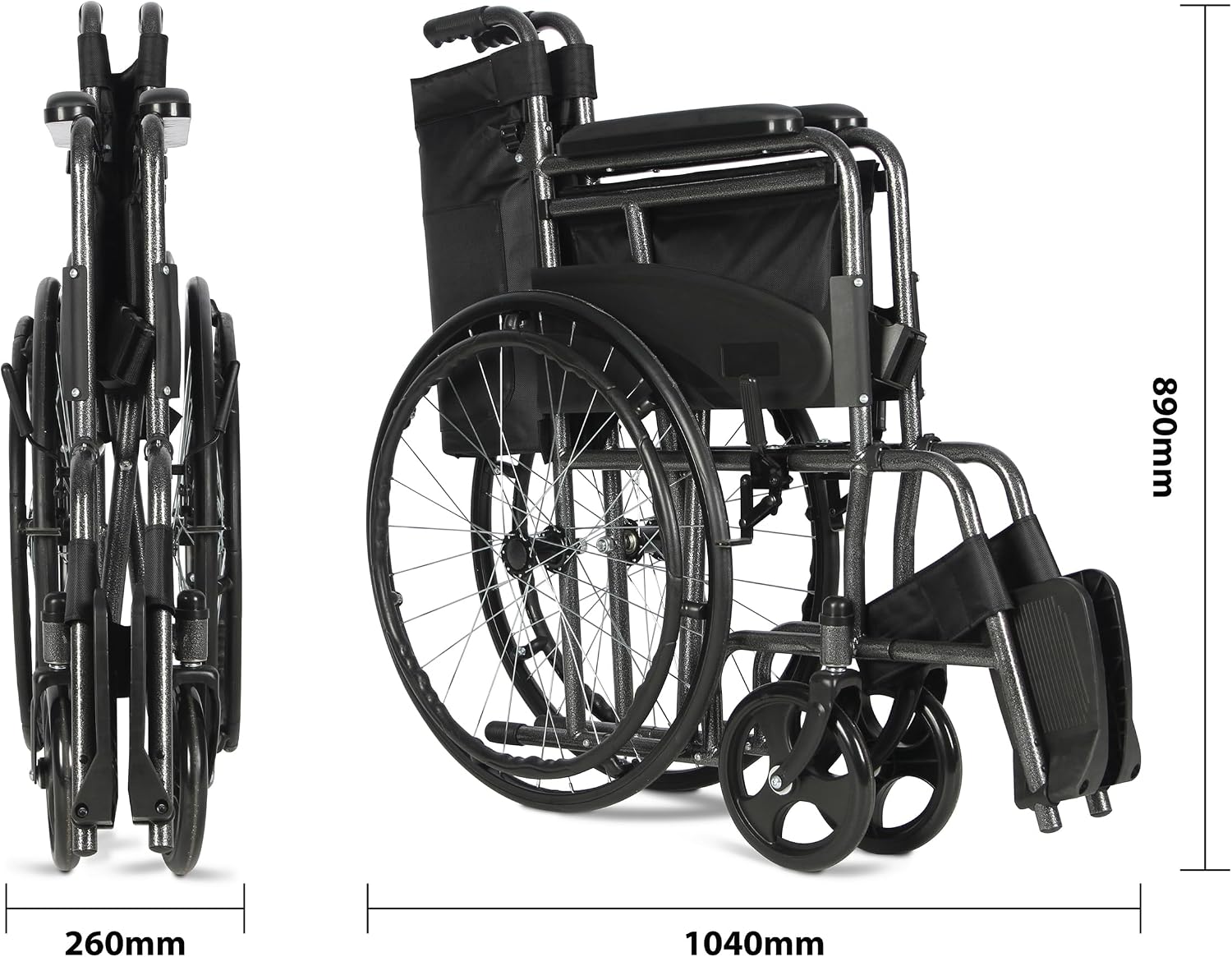 Deluxe Self-Propelled Transit Chair - VA163HAM