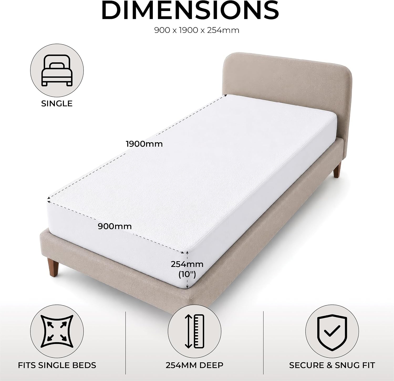 Aidapt Washable Rustle Free Single Bed Mattress Protector - VM850
