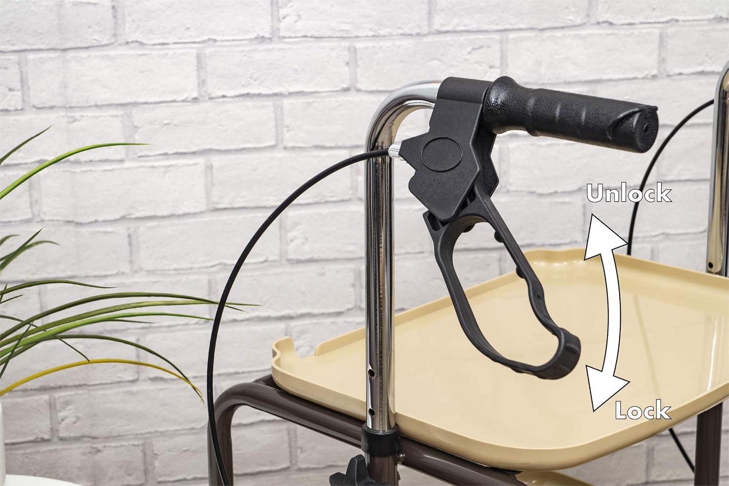 Height Adjustable Kitchen Strolley Trolley with Brakes - VG798WB
