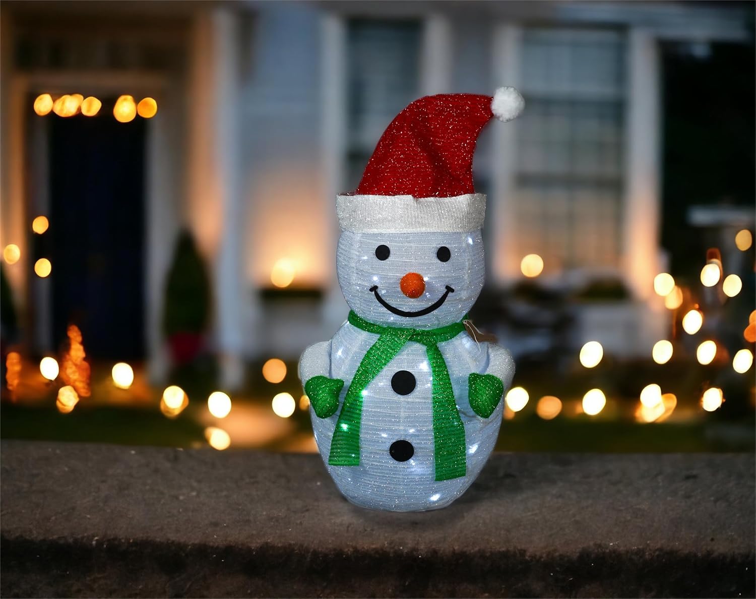 Electrovision Xmas Haus 70cm Collapsible Christmas Snowman with 45 LED Lights - GH9046
