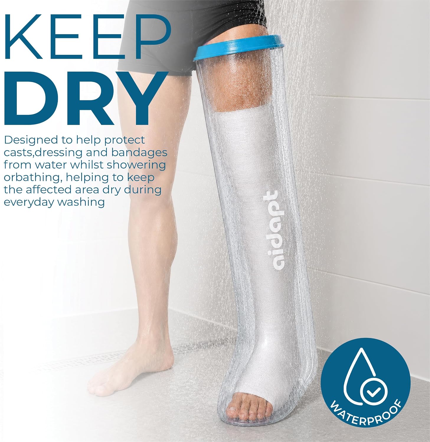 Waterproof Cast and Bandage Protector for use whilst Showering/Bathing