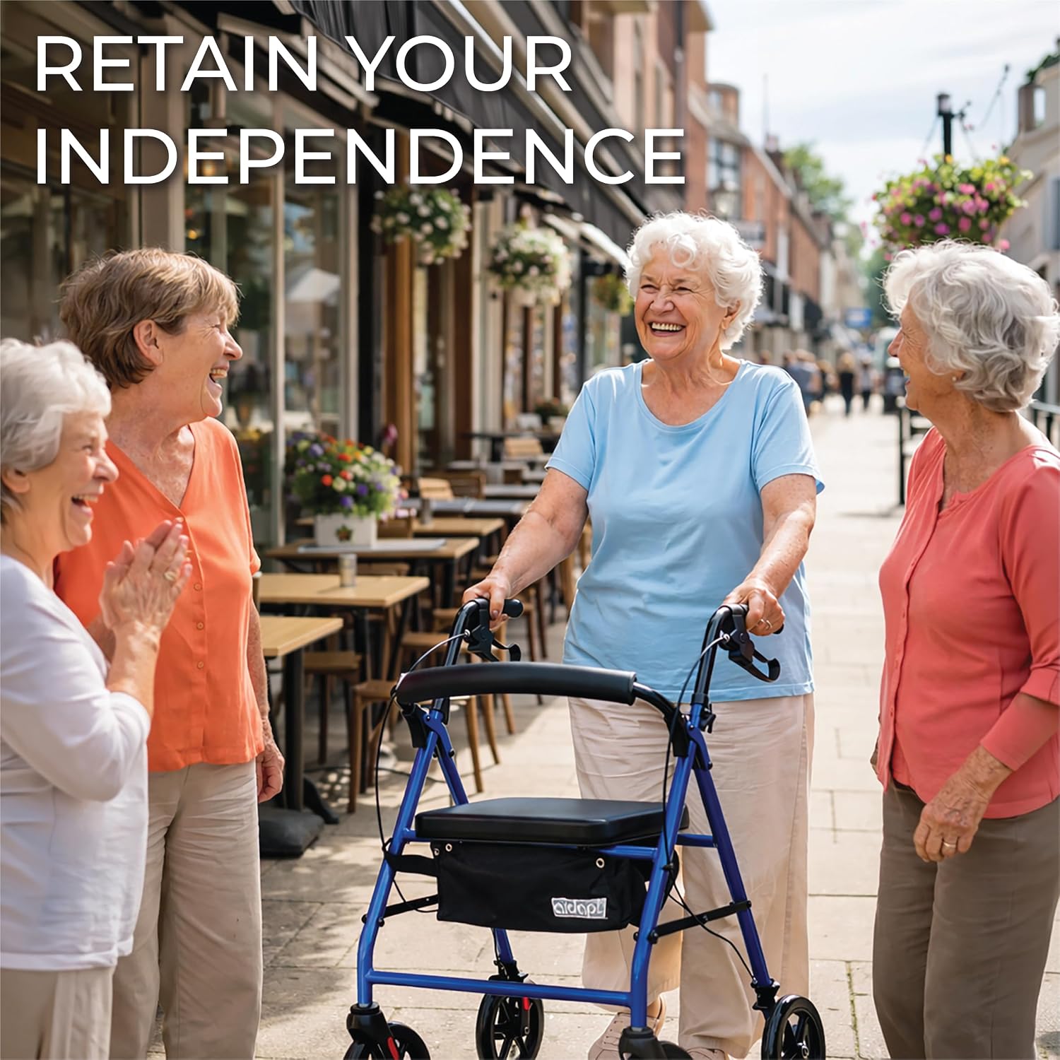 Aidapt Four Wheeled Rollator with Bag - VP173FC