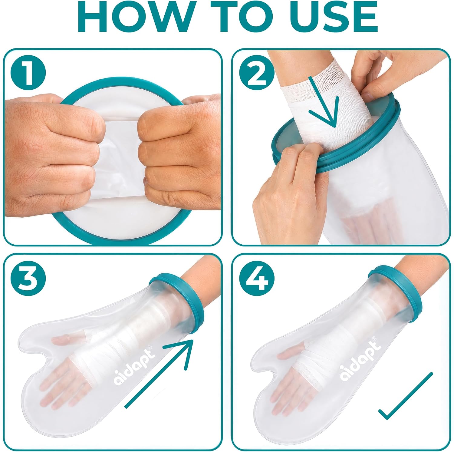 Aidapt Adult Waterproof Hand Protector for Casts & Dressings - VM200