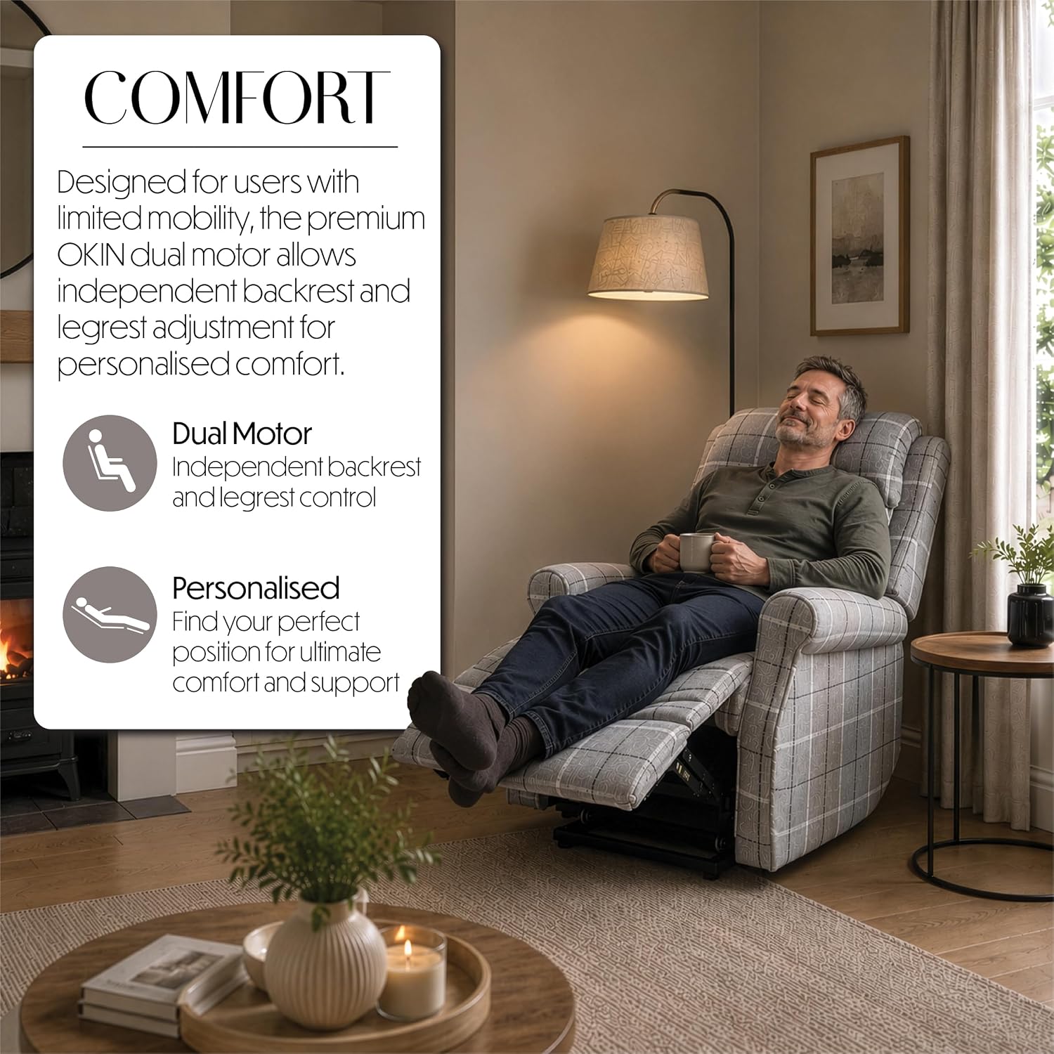 The Broadway Dual Motor Rise and Recline Chair
