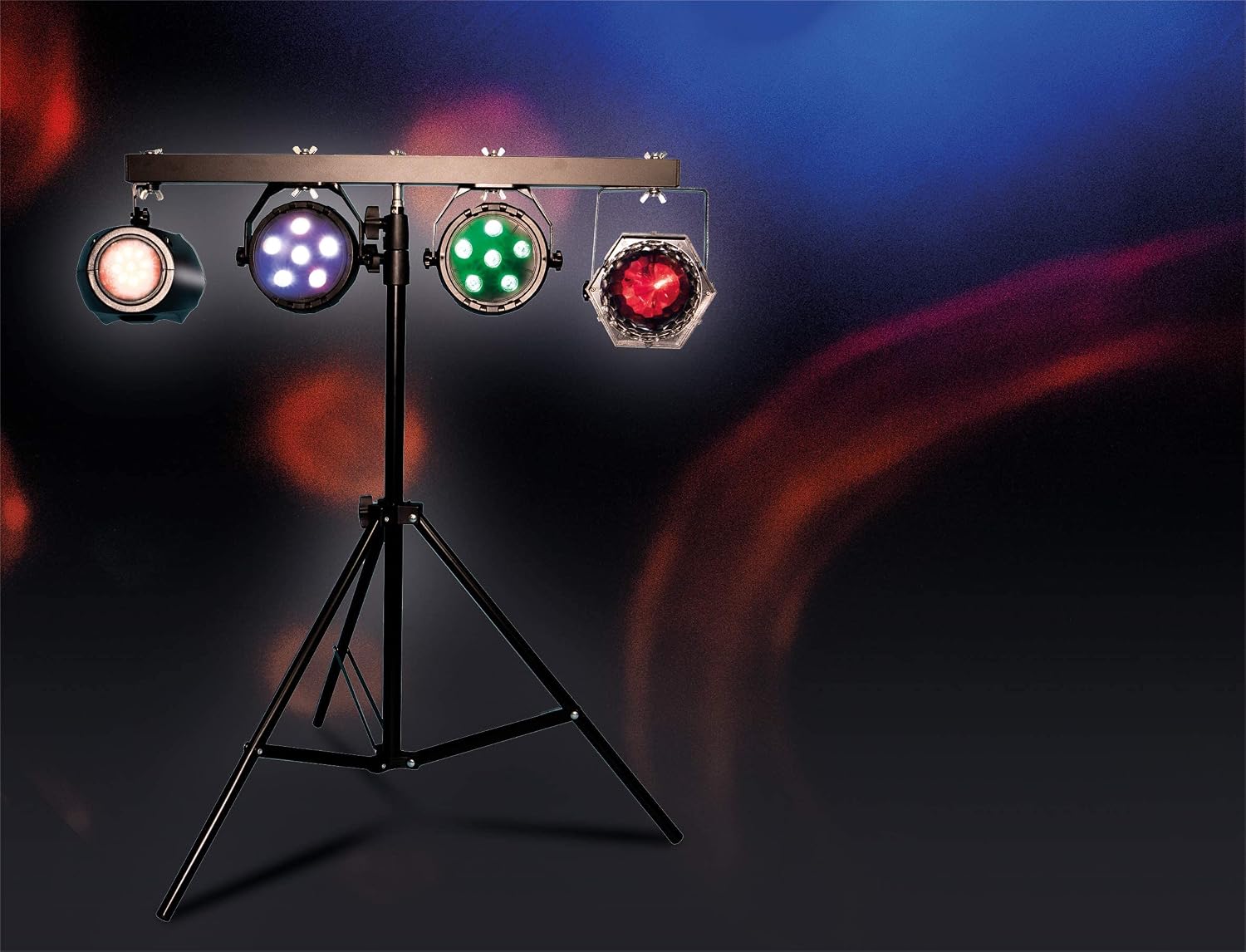 4-Way Mobile DJ Light & Stand Set With LED Effects - G017KC