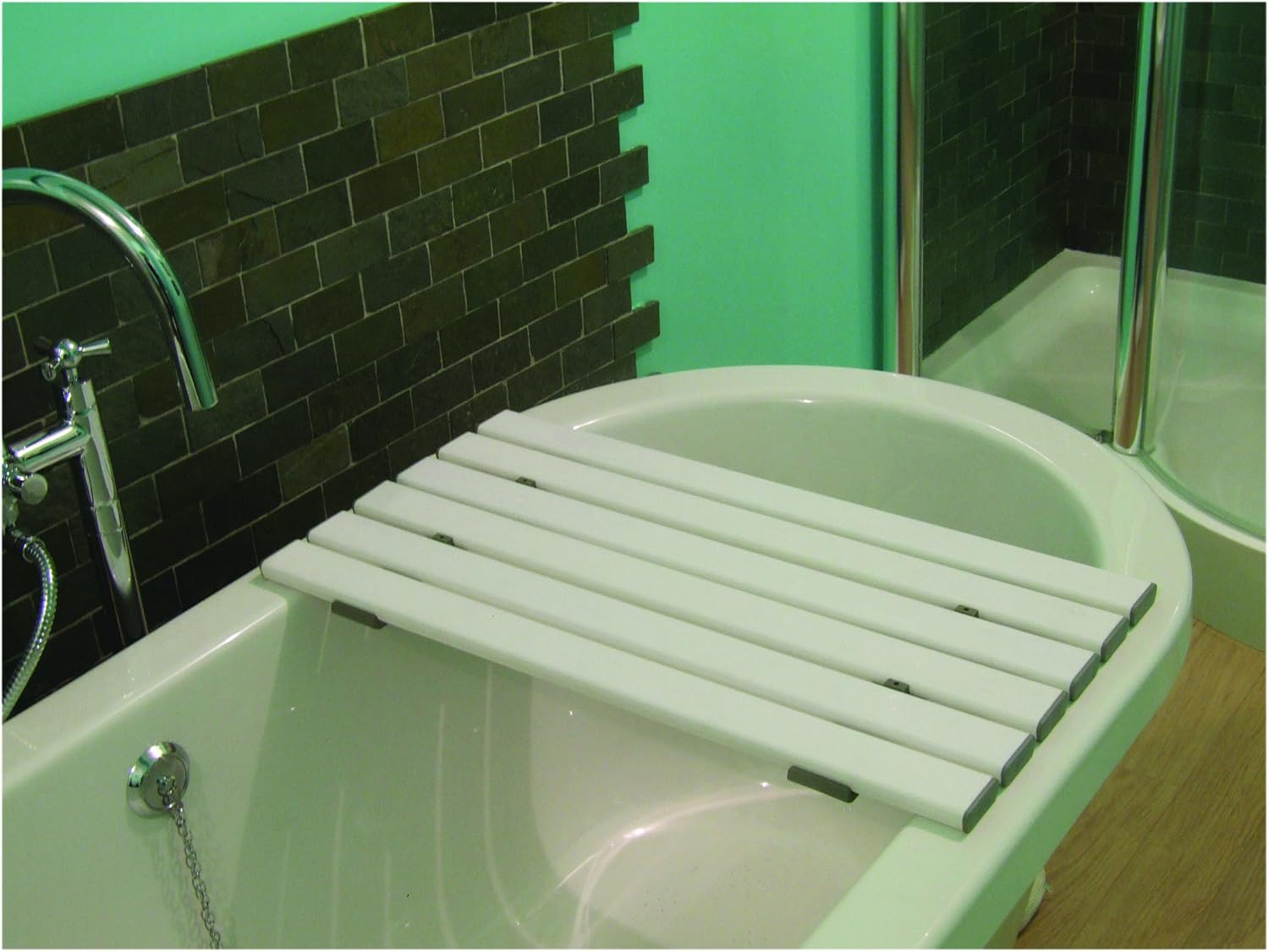 Aidapt White Adjustable Easy Clean Bath Transfer Board 510-600mm - VR124