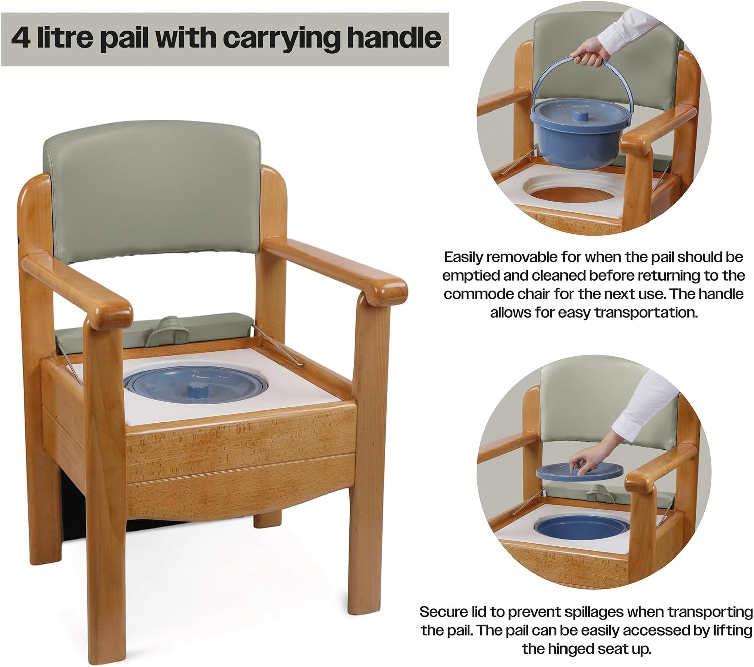 Luxury Wooden Commode Grey - VR253A