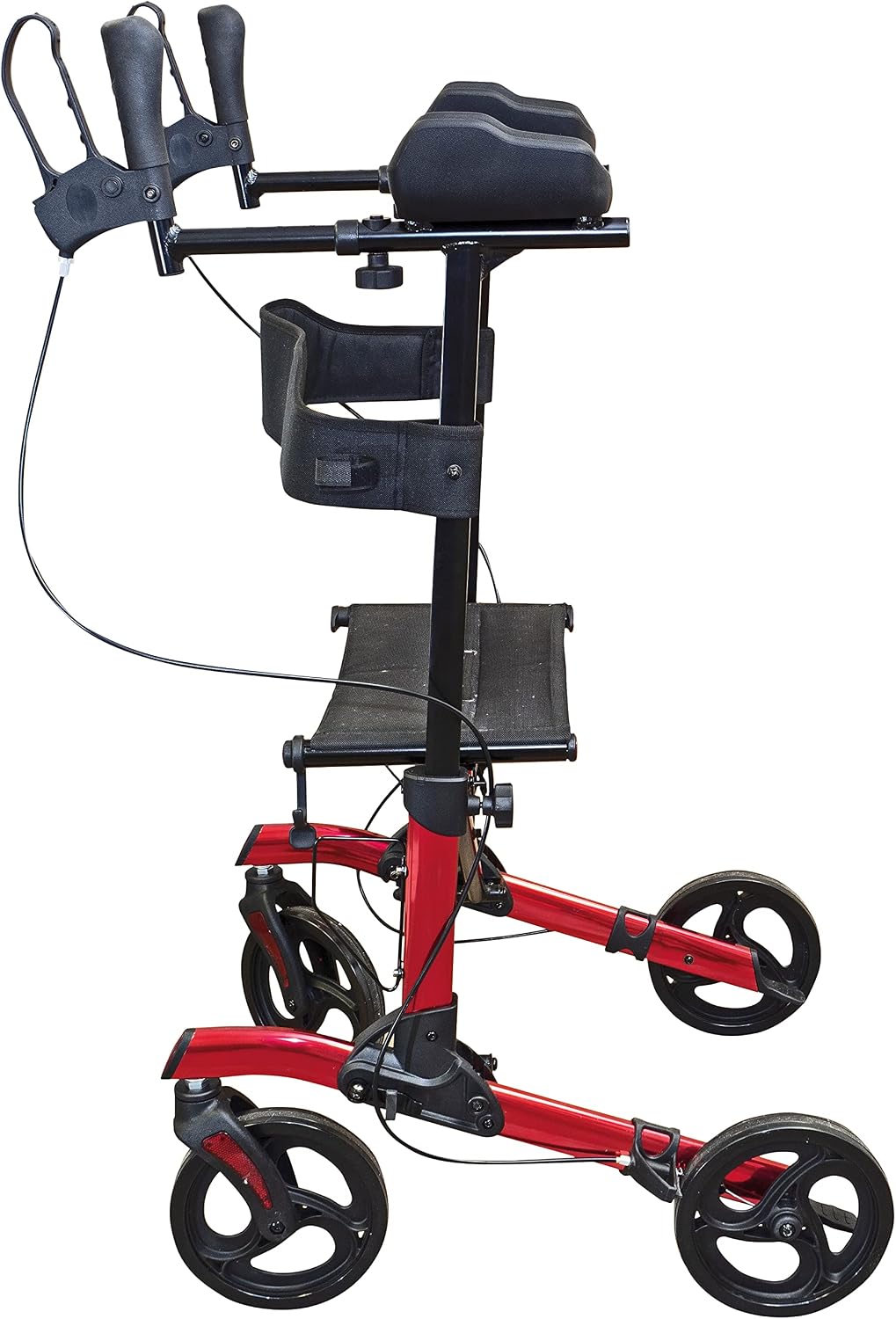 Lightweight Aluminium Rollator Red Mobility Walker for Limited Grip - VP187FR