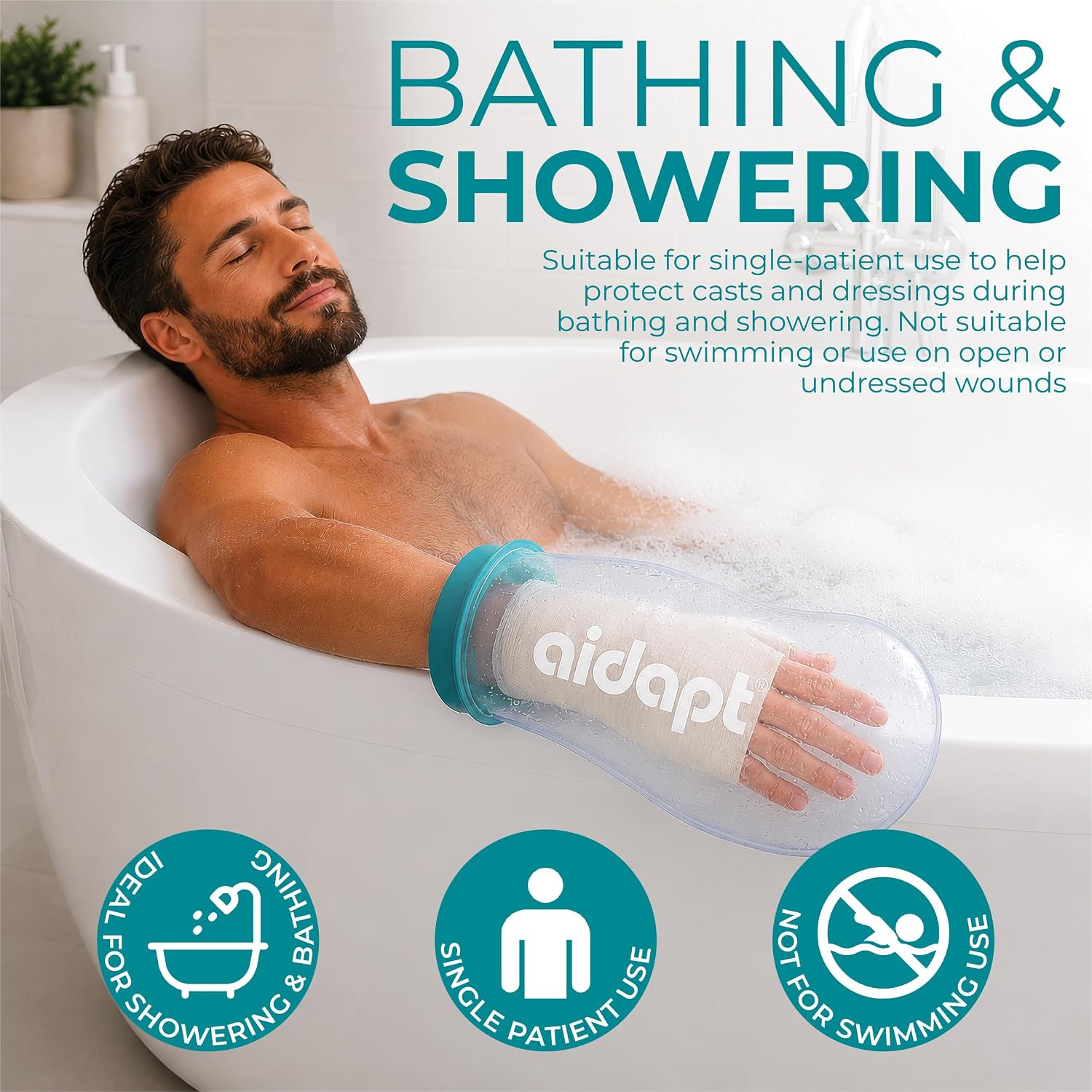 Aidapt Adult Waterproof Hand Protector for Casts & Dressings - VM200