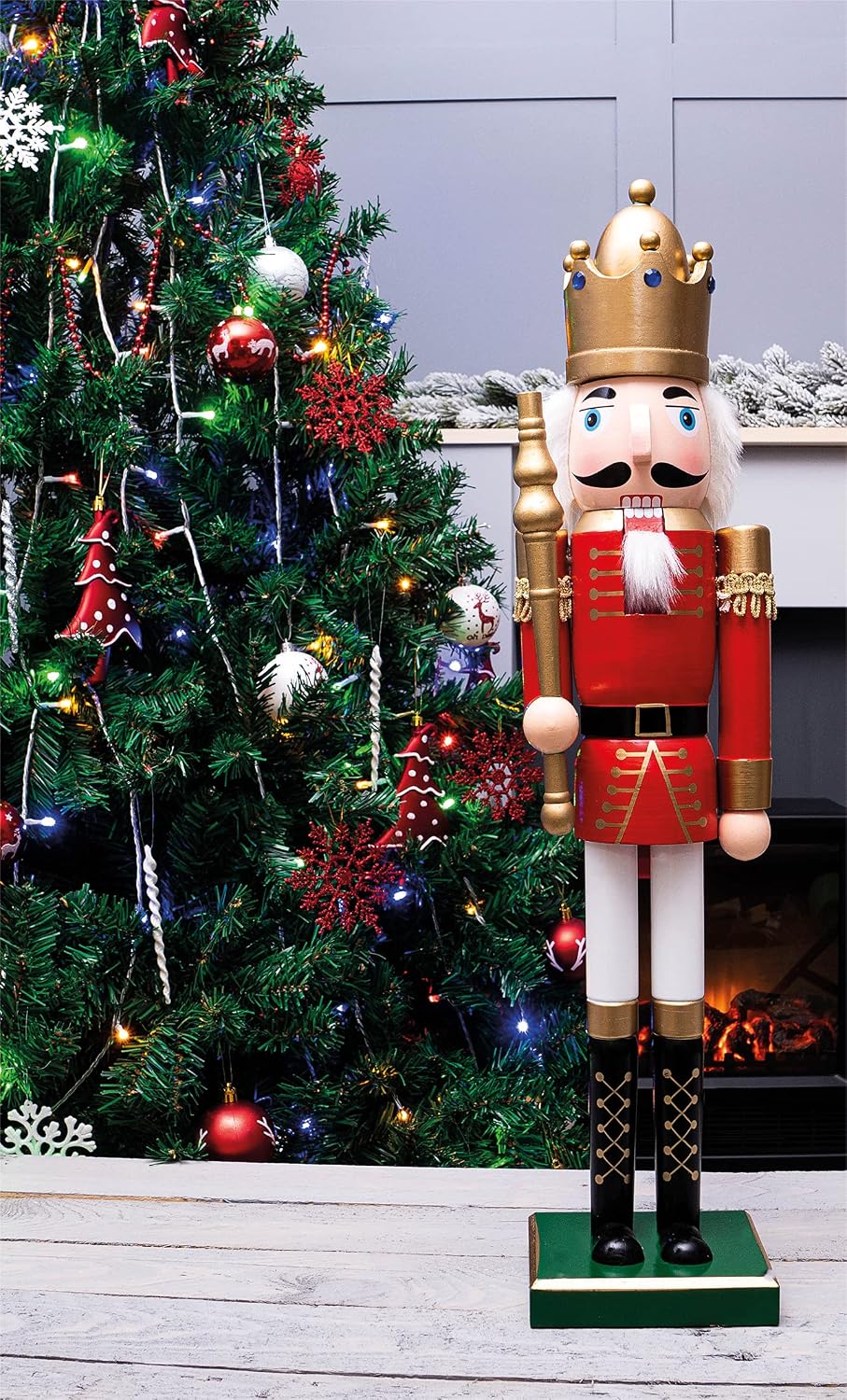 St Helens Home & Garden Nutcracker With Sceptre Christmas Decoration 60cm - GH982C