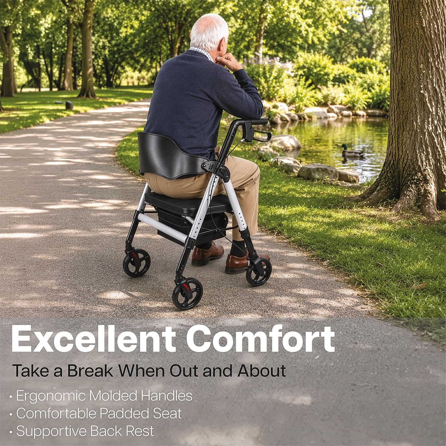 Aidapt Bariatric Folding Lightweight 4 Wheeled Rollator With Seat - VP187D